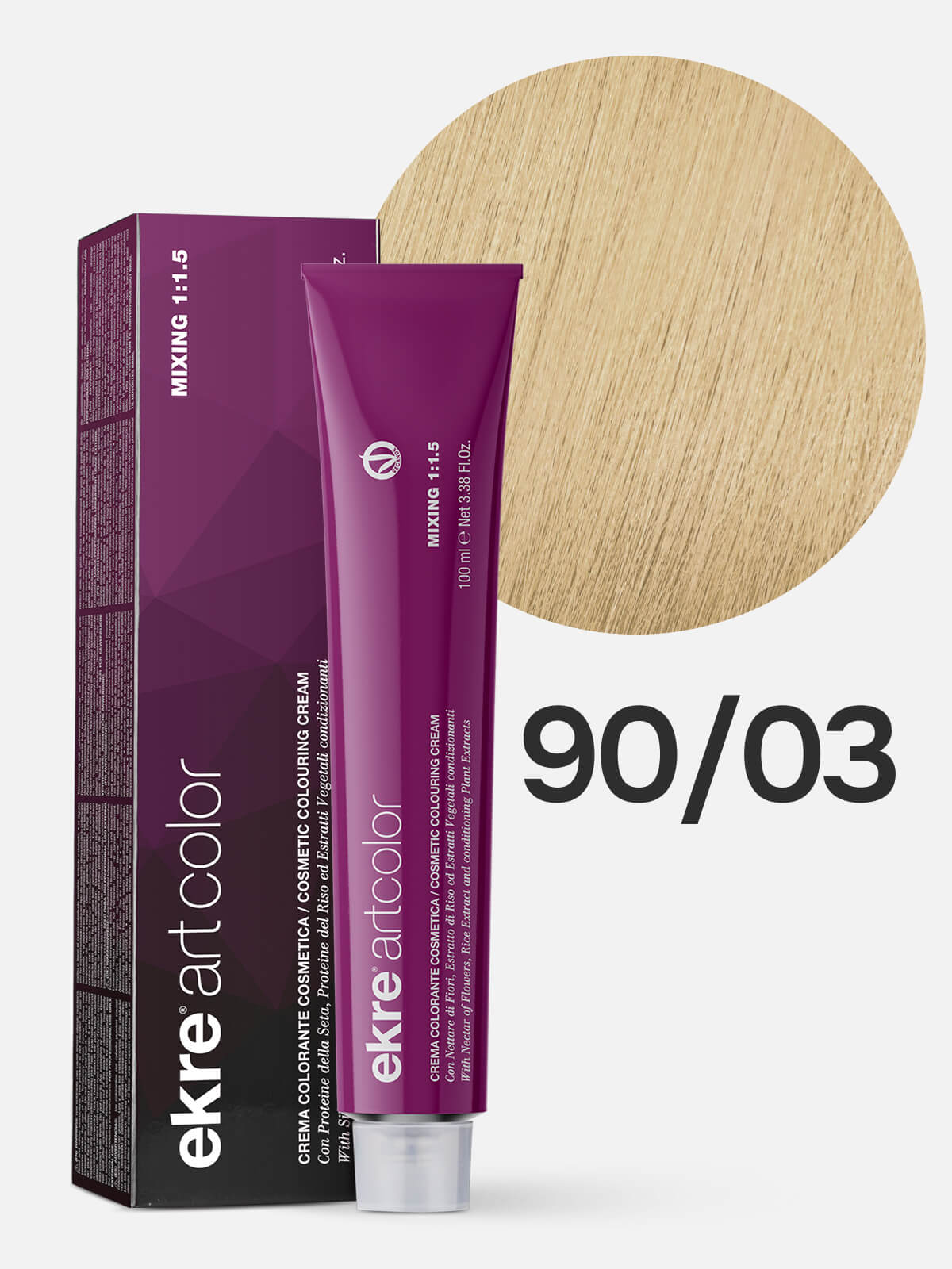 00670e.jpg EKRE ARTCOLOR COSMETIC COLOURING CREAM Краска для волос 90.03 золотистый тонер 100мл — изображение 1