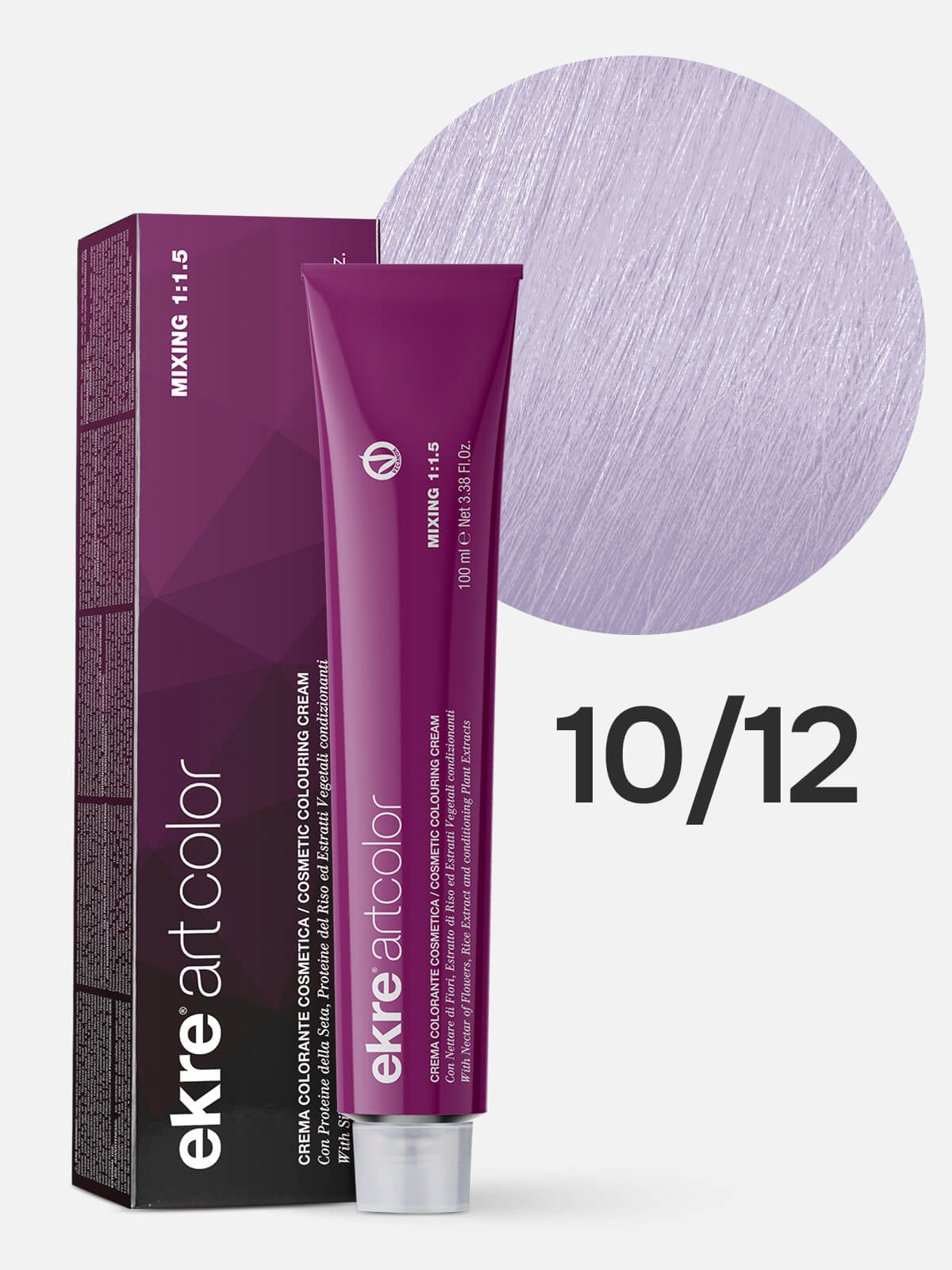 00748e.jpg EKRE ARTCOLOR COSMETIC COLOURING CREAM Краска для волос 10.12 пепельно-фиолетовый платиновый блондин 100мл — изображение 1