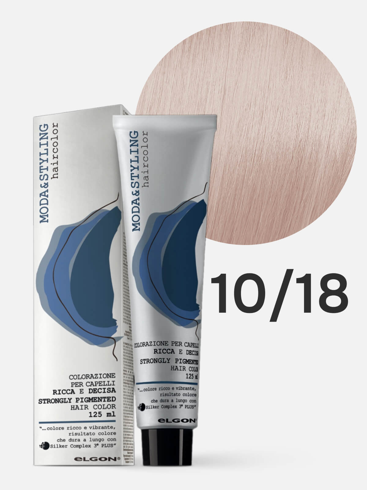 0101011018a.jpg ELGON MODASTYLING Краска для волос 10/18 чистый блонд слоновая кость 125мл — изображение 1