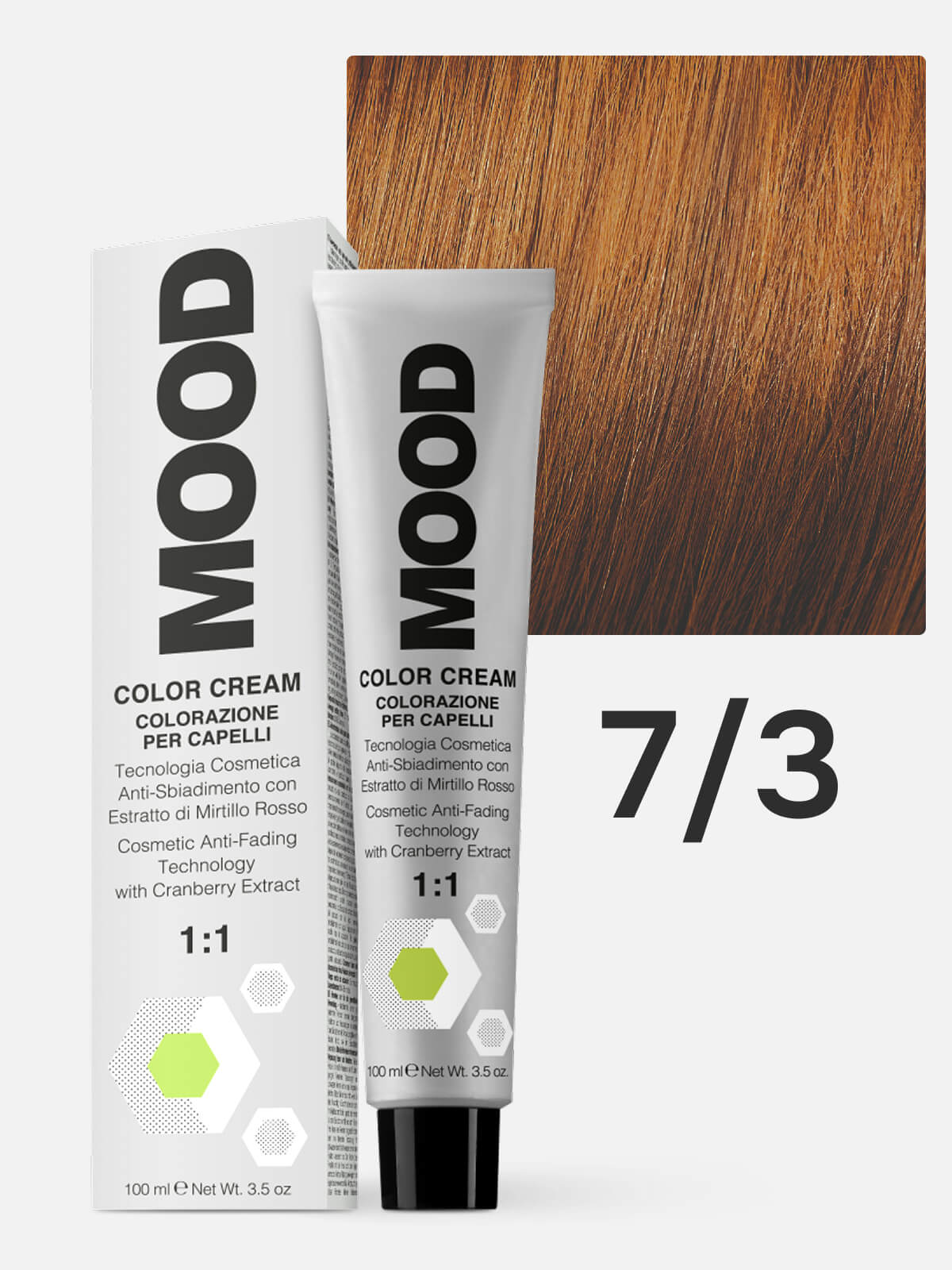 0102010073a.jpg MOOD Краска для волос 7/3 золотистый блонд 100мл — изображение 1