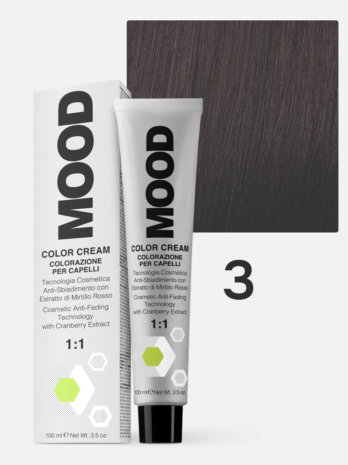0102010300a.jpg MOOD Краска для волос 3 темно-каштановый 100мл — изображение 1