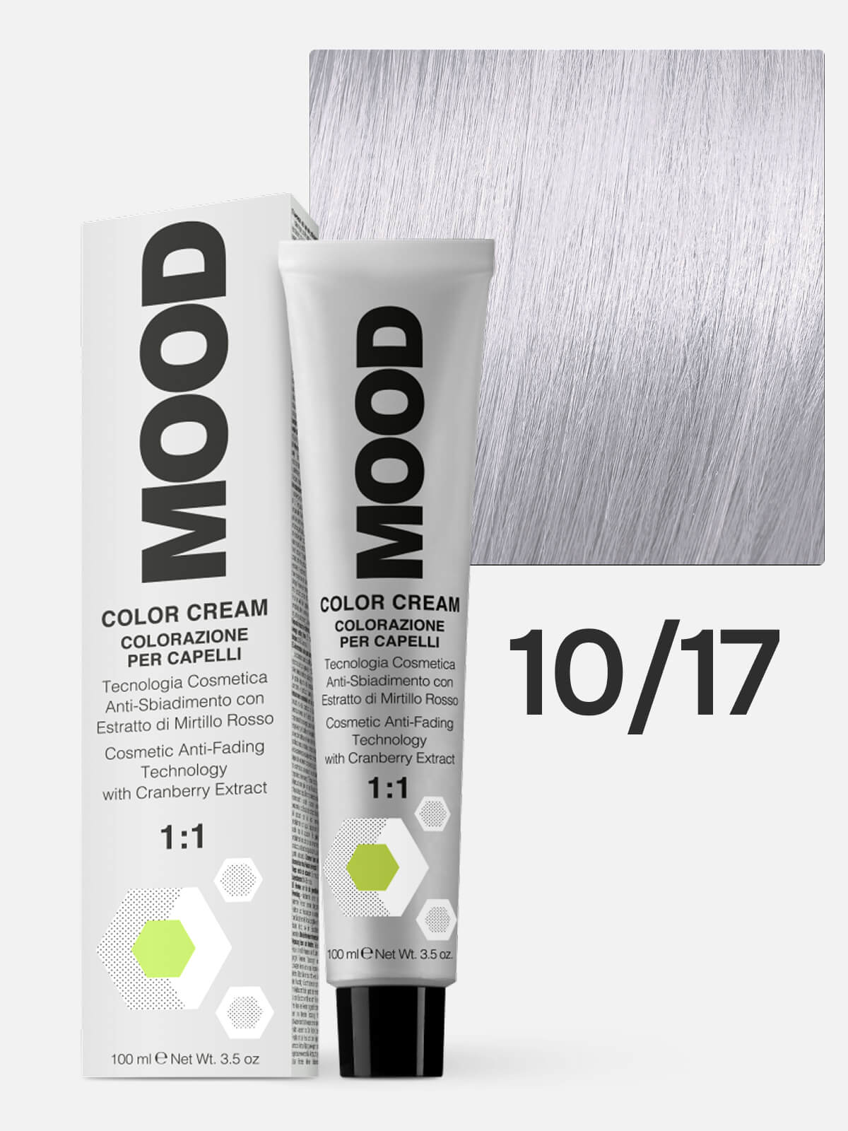 0102011017.jpg MOOD Краска для волос 10/17 платиновый блонд пепельно-перламутровый 100мл — изображение 1