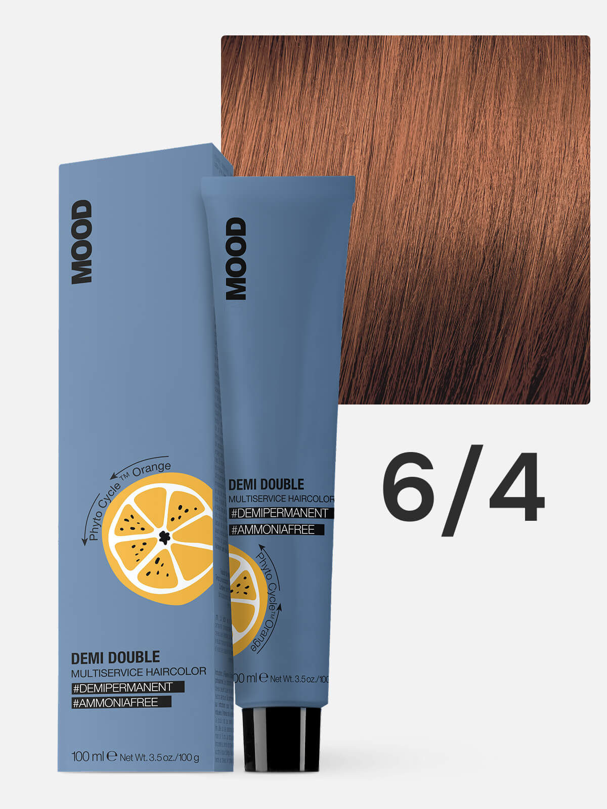 0102040064.jpg MOOD DEMI DOUBLE Краска для волос 6.4 темный медный блондин 100мл — изображение 1