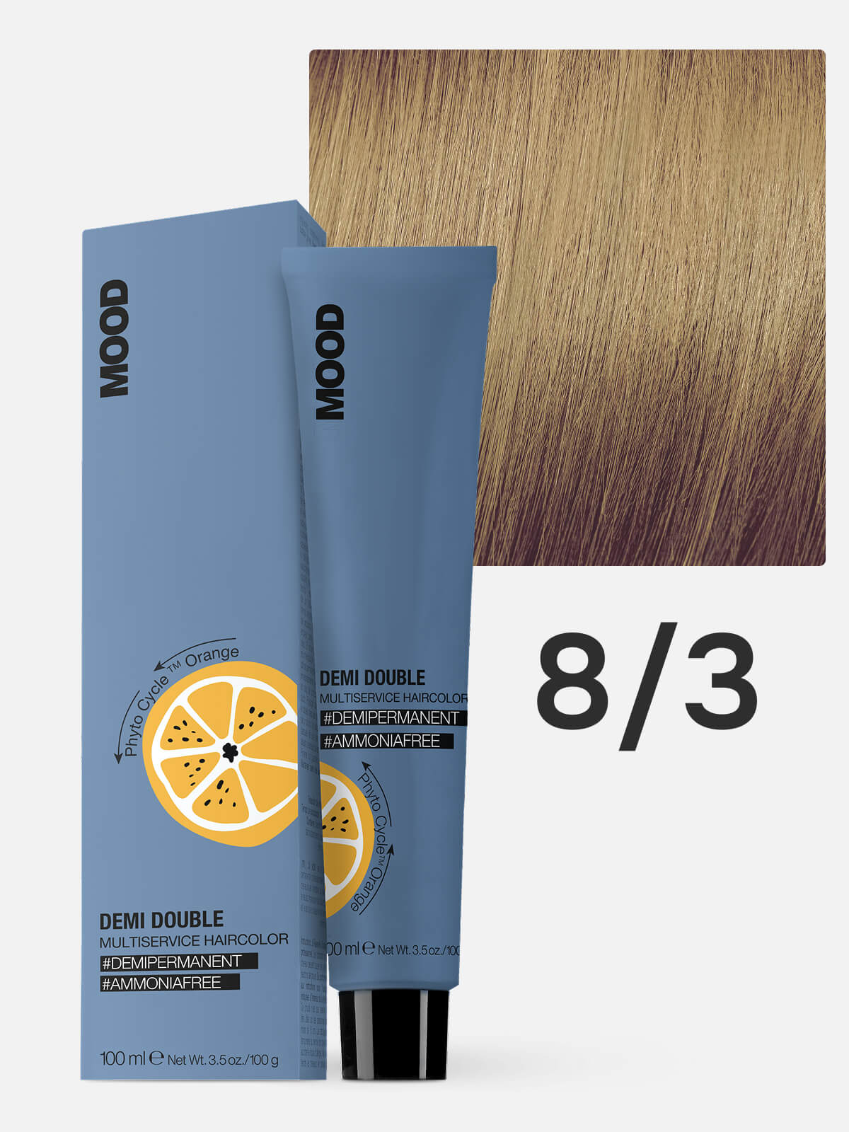 0102040083.jpg MOOD DEMI DOUBLE Краска для волос 8.3 светлый золотистый блондин 100мл — изображение 1