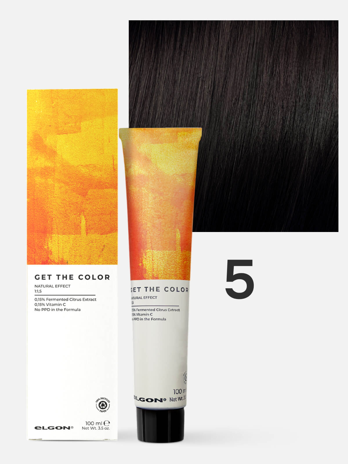 0119050005a.jpg ELGON GET THE COLOR Крем-краситель для стойкого окрашивания волос 5 светло-каштановый 100мл — изображение 1