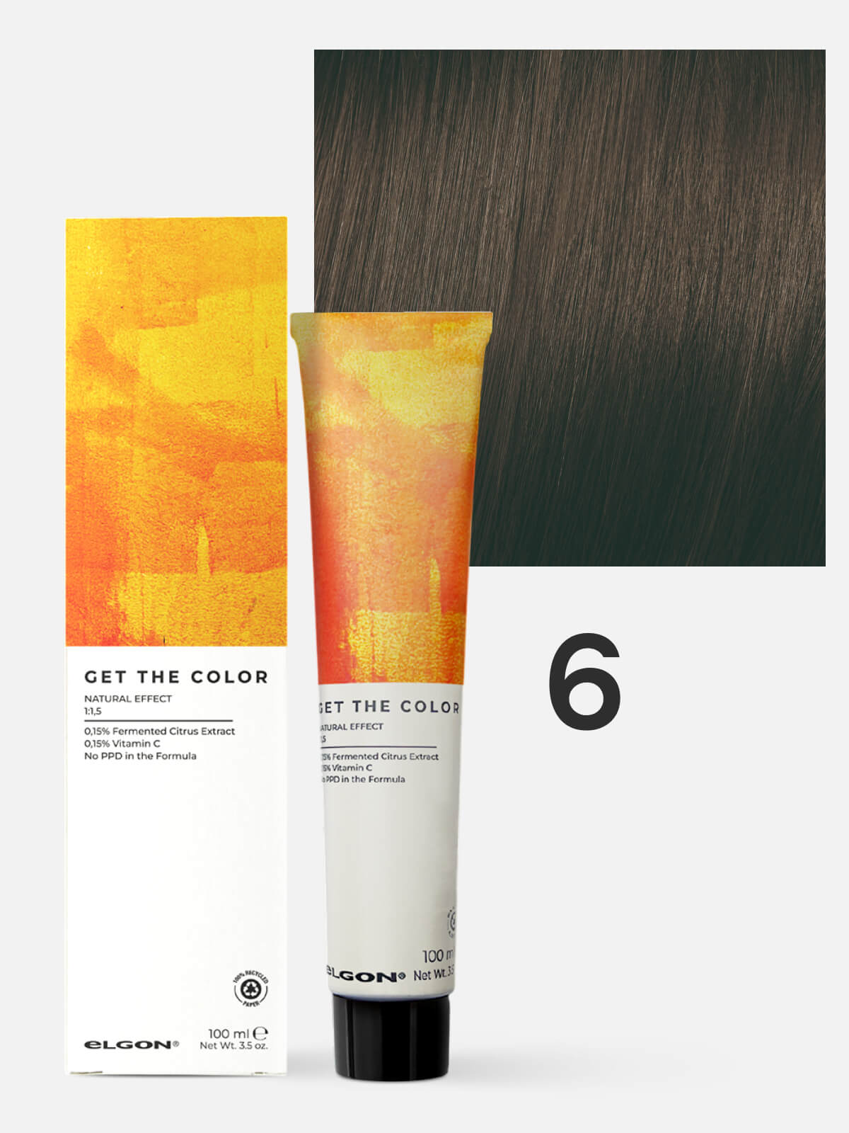 0119050006a.jpg ELGON GET THE COLOR Крем-краситель для стойкого окрашивания волос 6 темный блонд 100мл — изображение 1