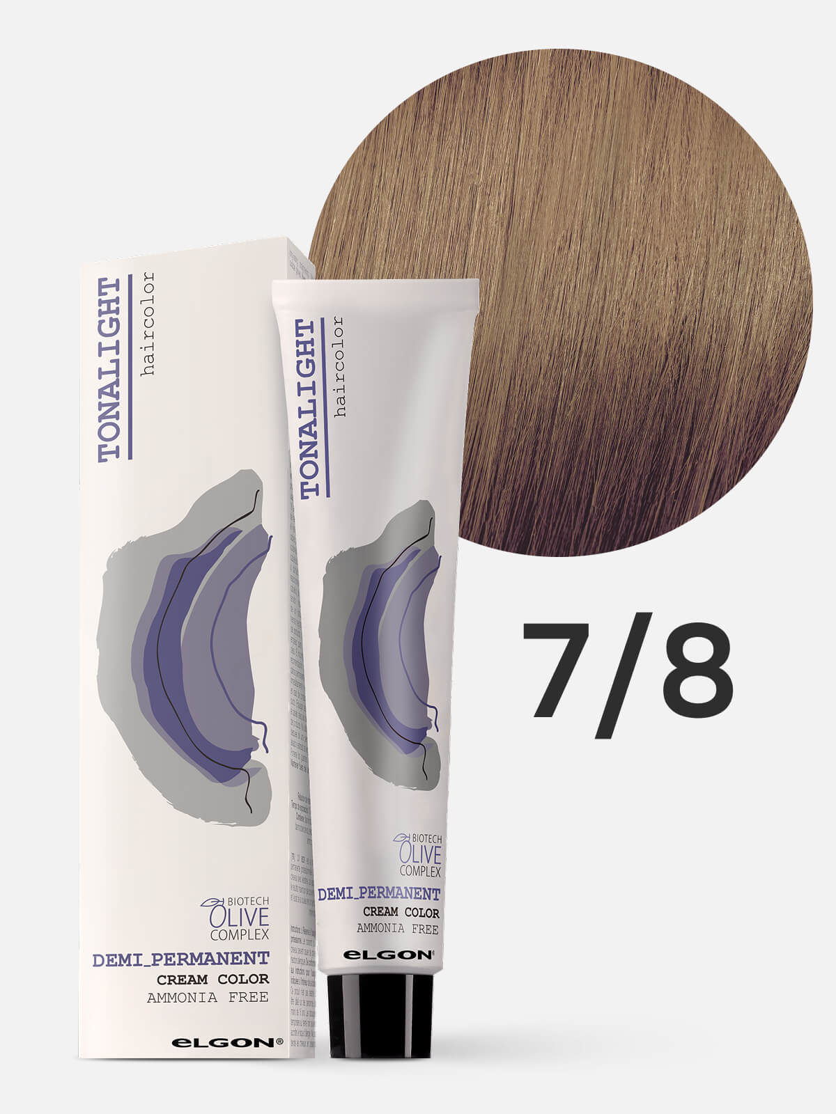 0210200078.jpg ELGON TONALIGHT Краска для волос тонирующая деми-перманентная 7.8 коричневый блондин 100мл — изображение 1