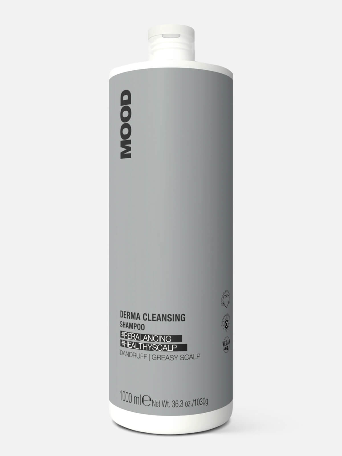 0702261000.jpg MOOD DERMA CLEANSING Шампунь «Баланс» для волос против жирности кожи головы и перхоти DERMA CLEANSING SHAMPOO 1000мл — изображение 1