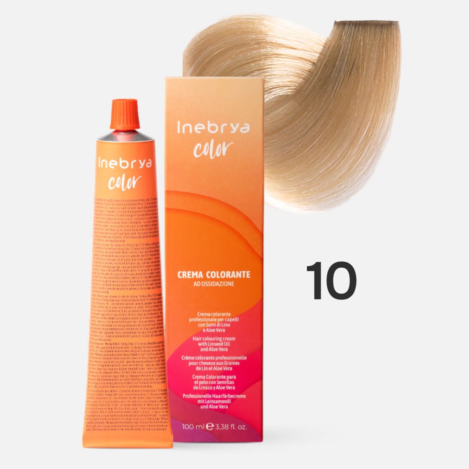 1006092.jpg INEBRYA Color 10 Профессиональная крем-краска для волос Блондин натуральный чистый платиновый 100 мл — изображение 1