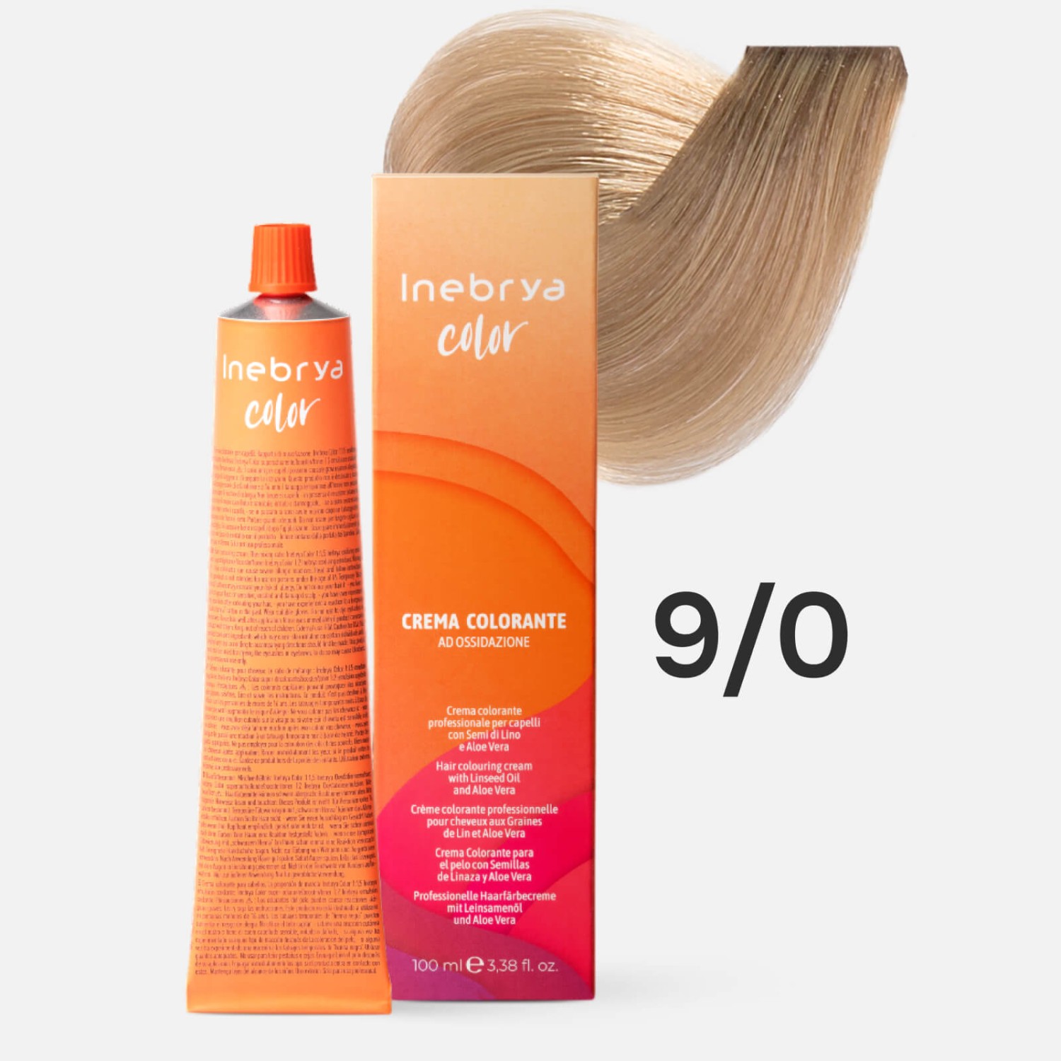 1006217.jpg INEBRYA Color 9/0 Профессиональная крем-краска для волос Блонд Натуральный 100 мл — изображение 1