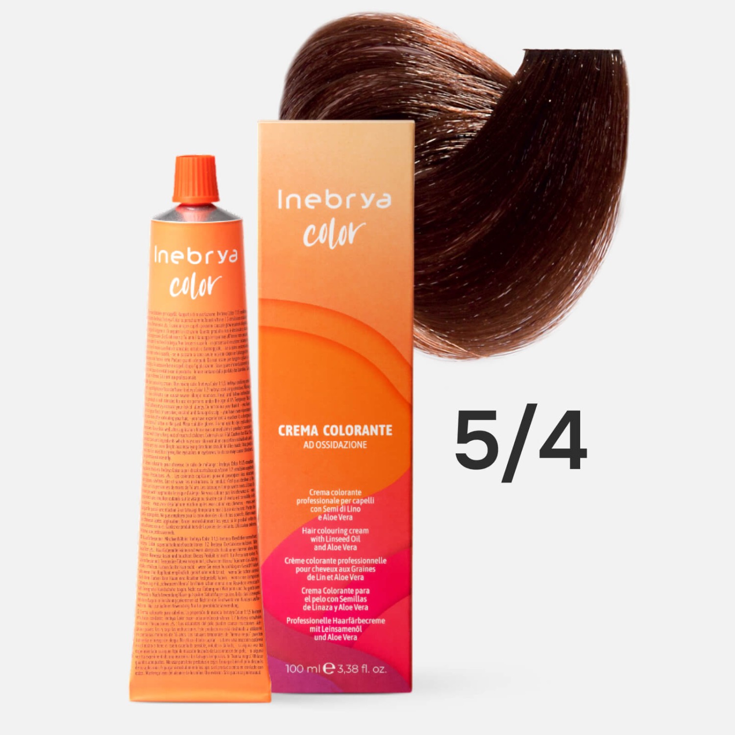 1006236.jpg INEBRYA Color 5/4 Профессиональная крем-краска для волос Светлый каштановый медный 100 мл — изображение 1