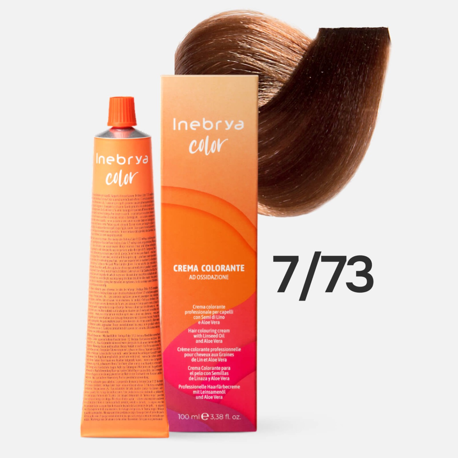 1006269.jpg INEBRYA Color 7/73 Профессиональная крем-краска для волос Русый коричнево-золотистый 100 мл — изображение 1