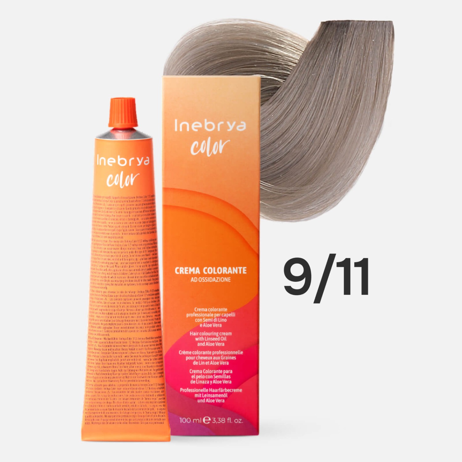 1006879.jpg INEBRYA Color 9/11 Профессиональная крем-краска для волос Блонд Насыщенный пепельный 100 мл — изображение 1