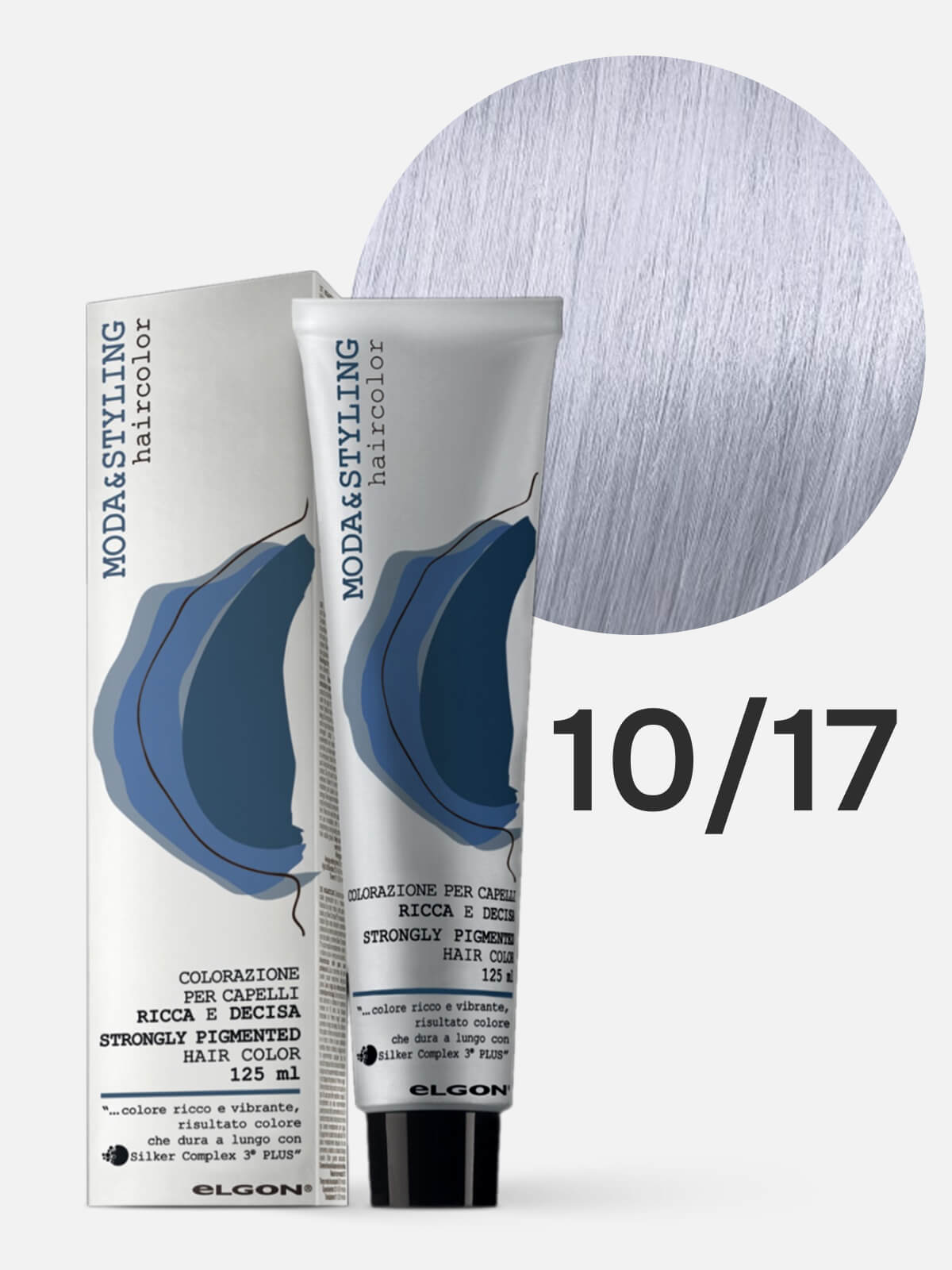 101011017.jpg ELGON MODASTYLING Краска для волос 10/17 платиновый пепельно-жемчужный блондин 125мл — изображение 1