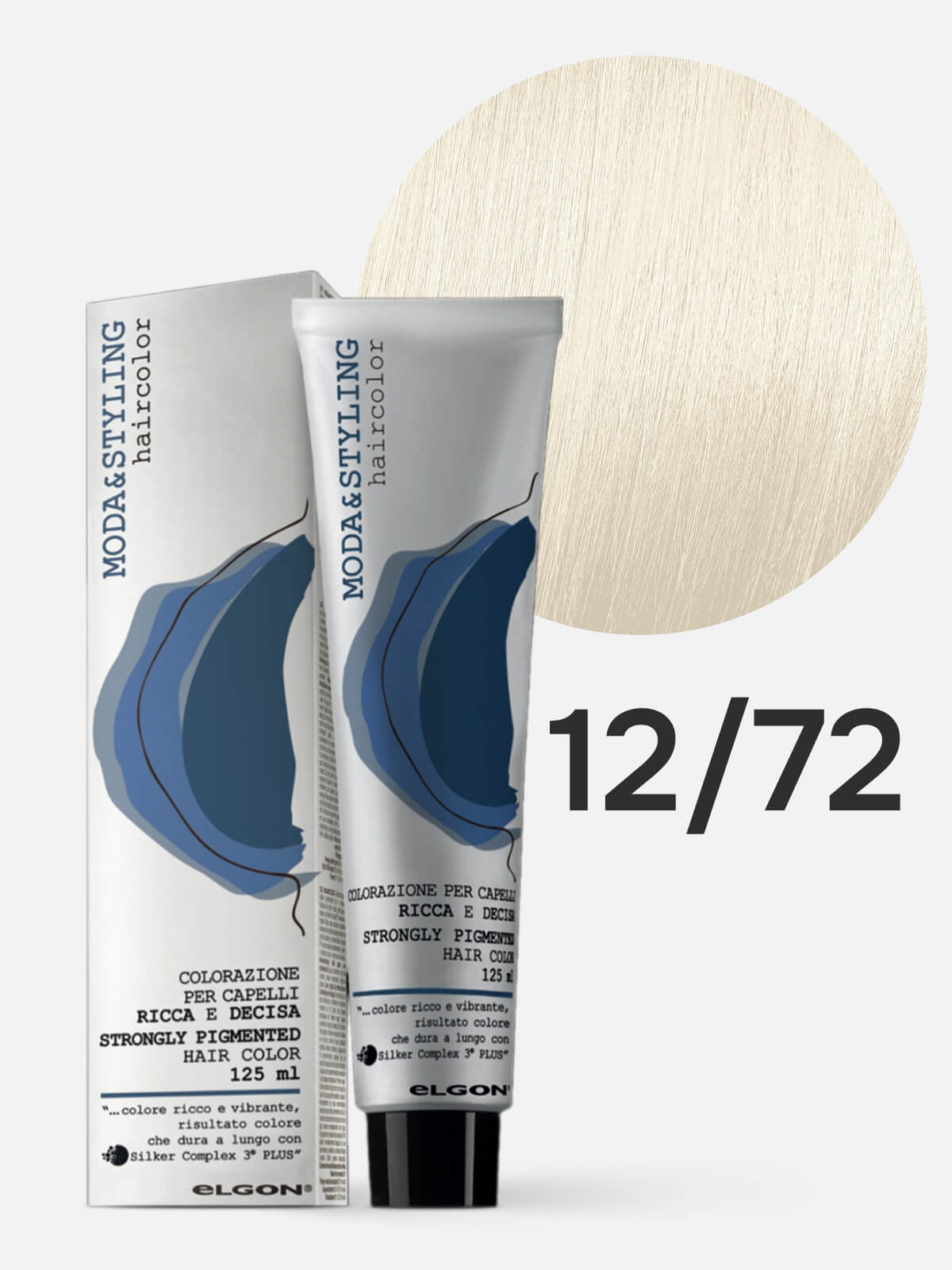 101011272.jpg ELGON MODASTYLING Краска для волос 12/72 перламутрово-бежевый блонд супер осветляющий 125мл — изображение 1
