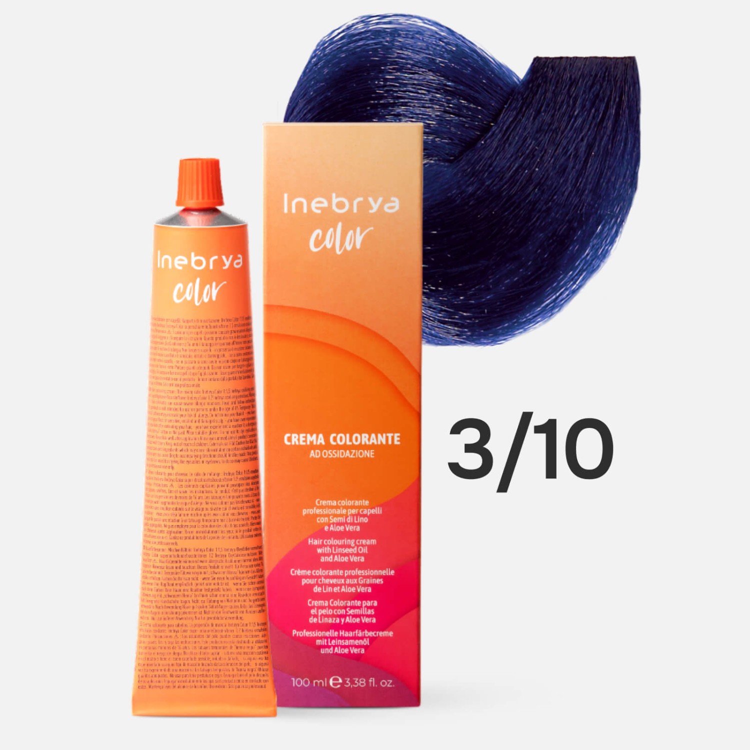 1024275.jpg INEBRYA Color 3/10 Профессиональная крем-краска для волос Синий индиго 100 мл — изображение 1
