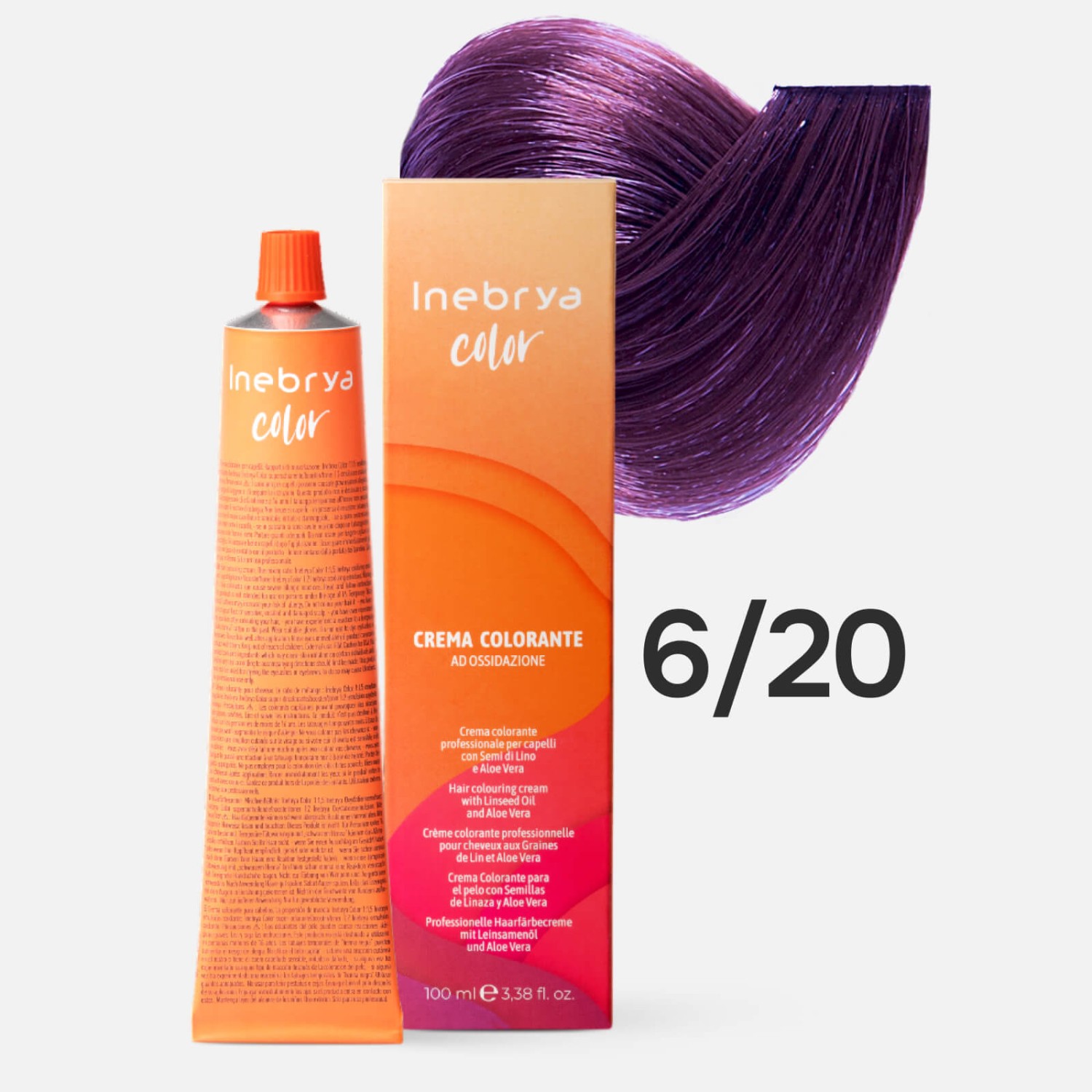 1024279.jpg INEBRYA Color 6/20 Профессиональная крем-краска для волос Темный русый фиолетово-вишневый 100 мл — изображение 1