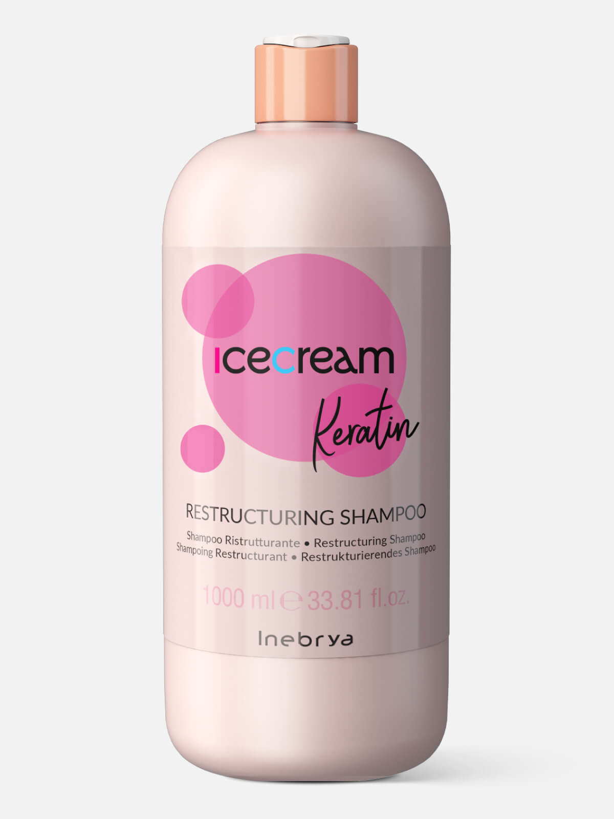 1026310.jpg INEBRYA ICE CREAM KERATIN Шампунь кератиновый для укрепления волос RESTRUCTURING SHAMPOO 1000мл — изображение 1
