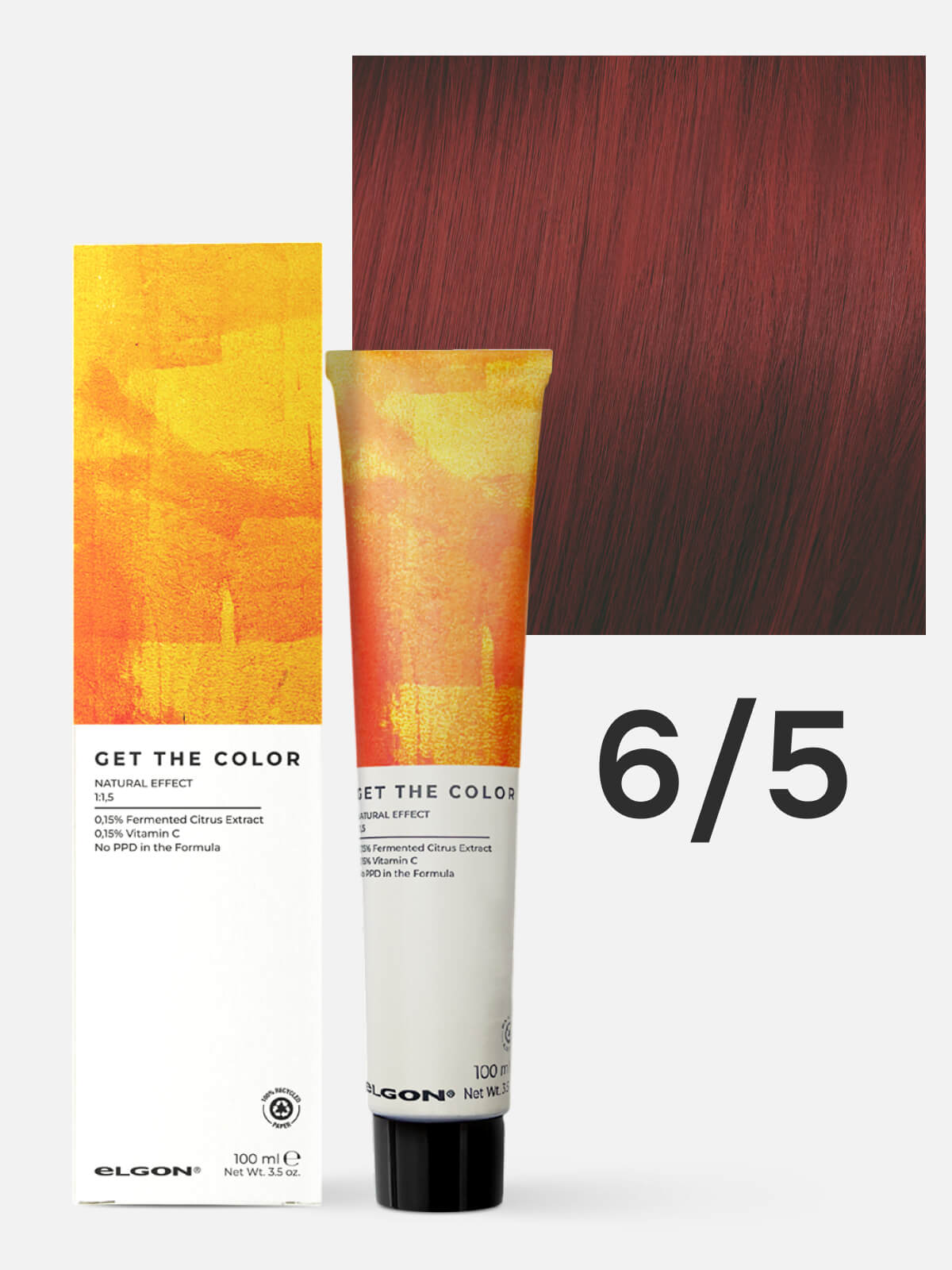 119050065.jpg ELGON GET THE COLOR Крем-краситель для стойкого окрашивания волос 6.5 темный блонд красный 100мл — изображение 1