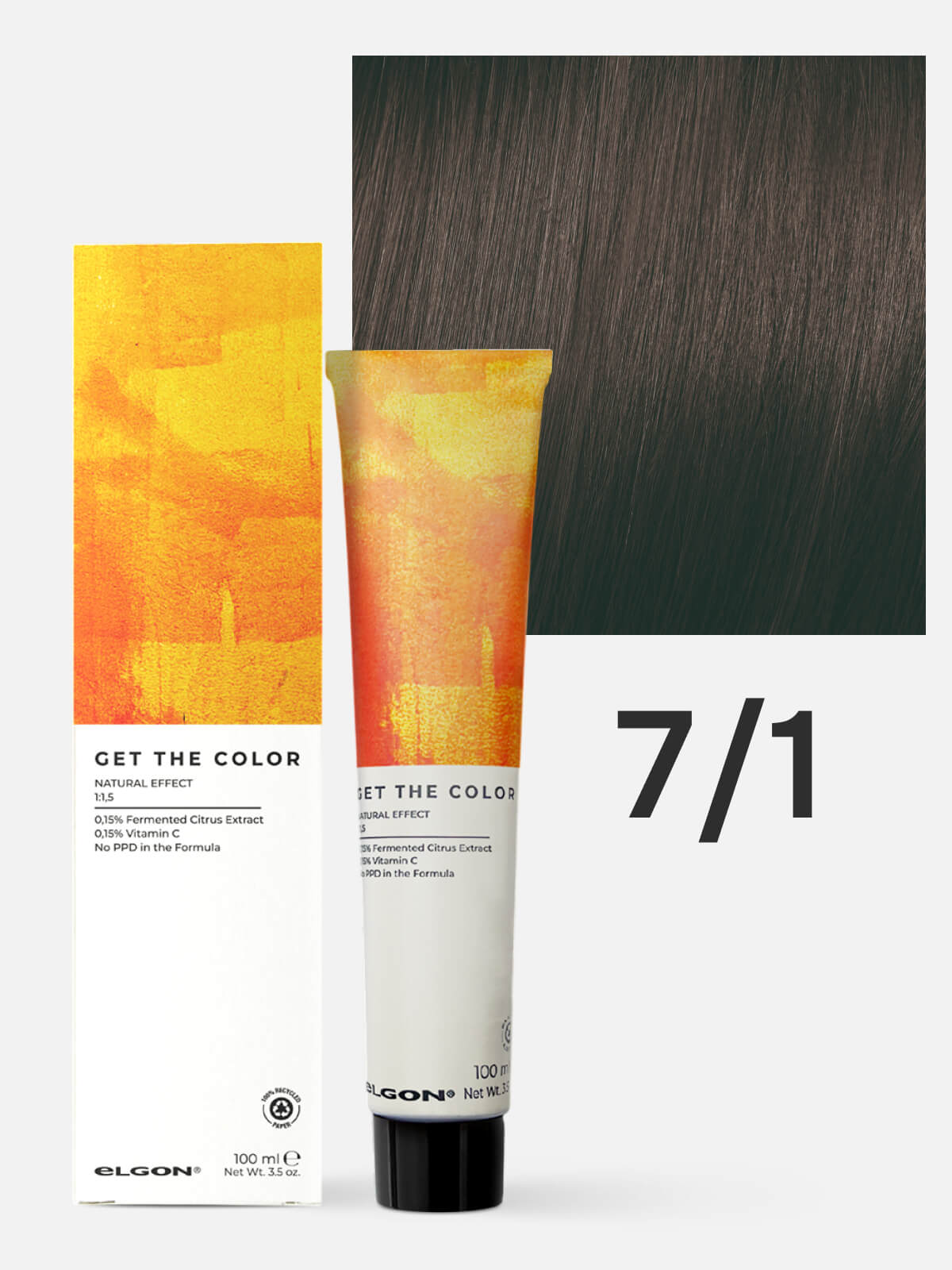 119050071.jpg ELGON GET THE COLOR Крем-краситель для стойкого окрашивания волос 7.1 блонд пепельный 100мл — изображение 1
