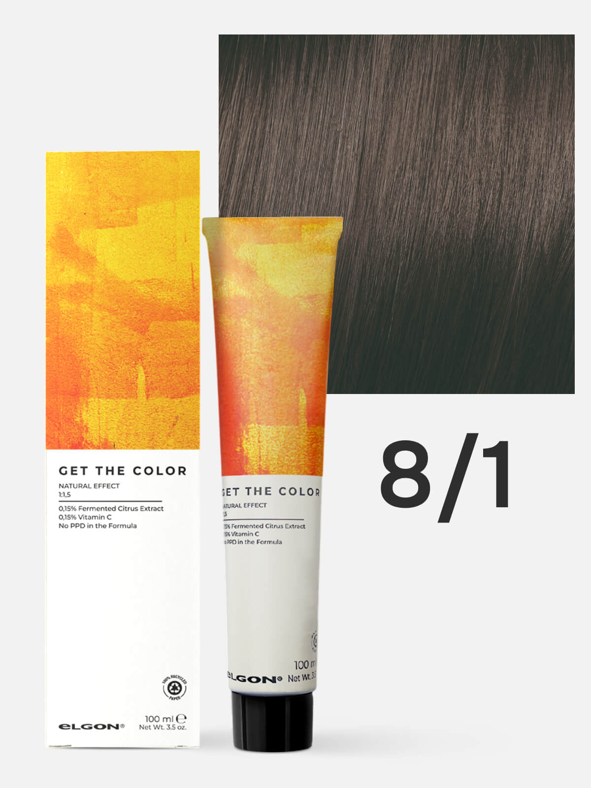 119050081.jpg ELGON GET THE COLOR Крем-краситель для стойкого окрашивания волос 8.1 светлый блонд пепельный 100мл — изображение 1