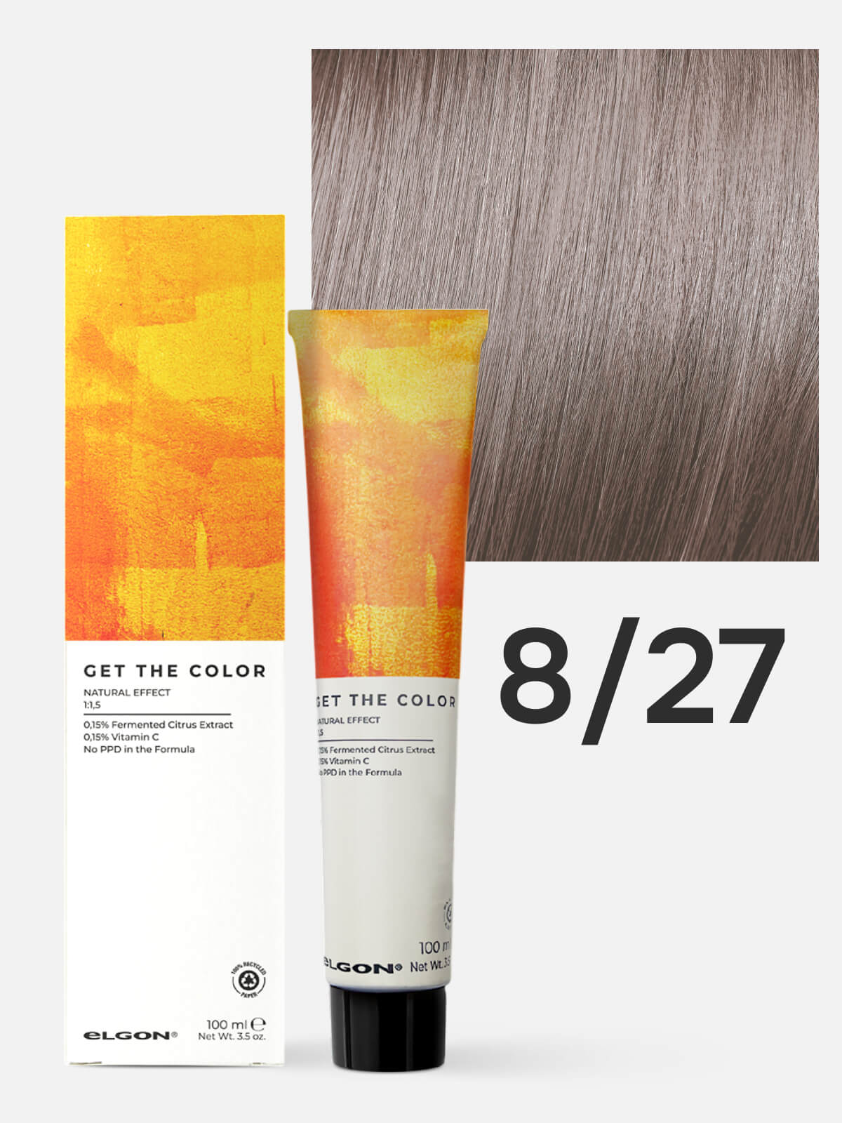 119050827.jpg ELGON GET THE COLOR Крем-краситель для стойкого окрашивания волос 8.27 светлый блонд бежево-жемчужный 100мл — изображение 1