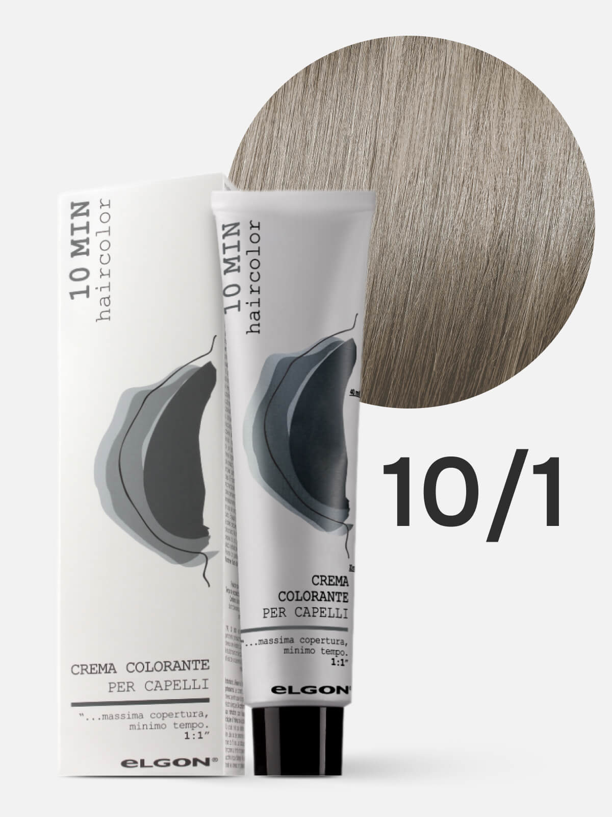 158010101.jpg ELGON 10 MIN Крем-краска для волос 10/1 платиновый блонд пепельный 60мл — изображение 1