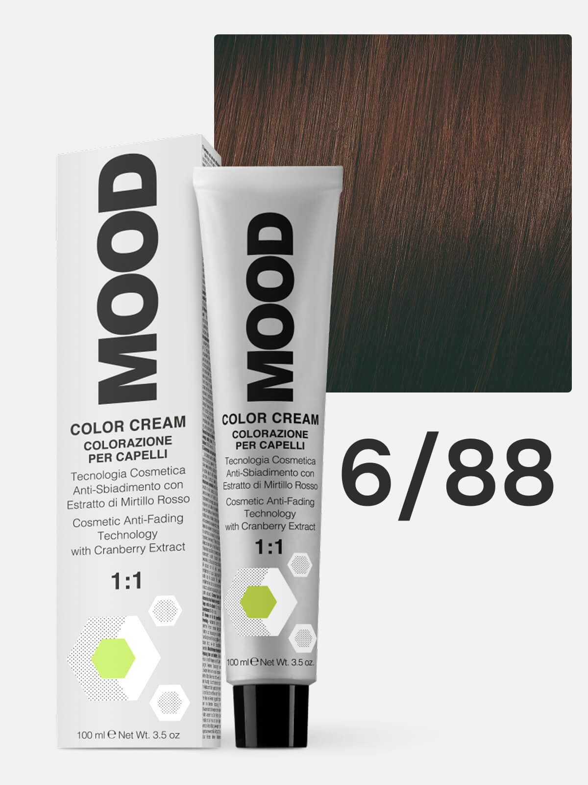mood Краска для волос 6/88 темный блонд интенсивный коричневый 100мл MOOD Краска для волос 6/88 темный блонд интенсивный коричневый 100мл — изображение 1
