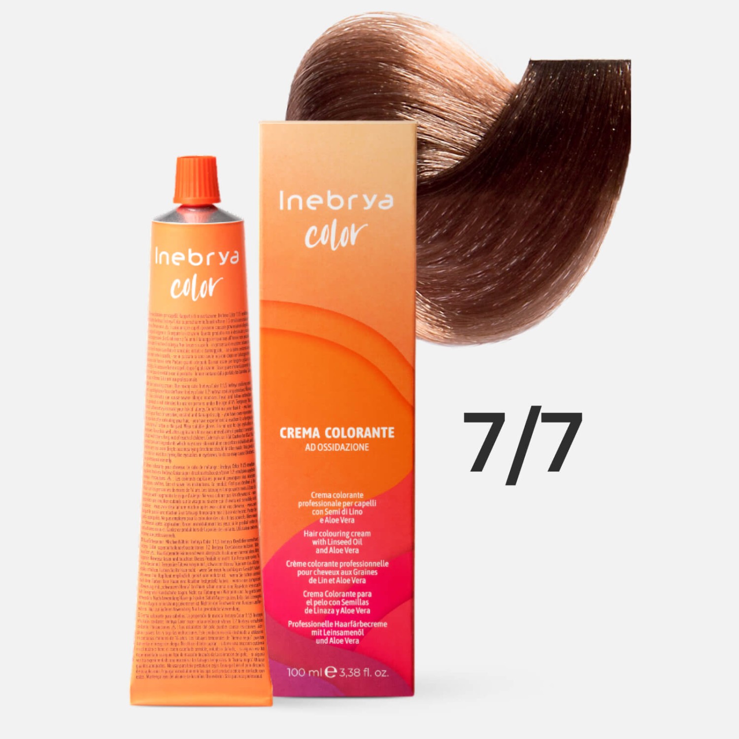 inebrya color 7/7 Профессиональная крем краска для волос Русый коричневый 100 мл INEBRYA Color 7/7 Профессиональная крем-краска для волос Русый коричневый 100 мл — изображение 1