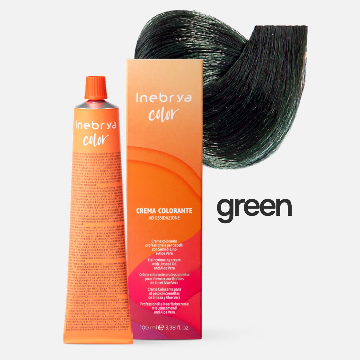 inebrya color green Профессиональная крем краска для волос Корректор Зеленый 100 мл INEBRYA Color GREEN Профессиональная крем-краска для волос Корректор Зеленый 100 мл — изображение 1