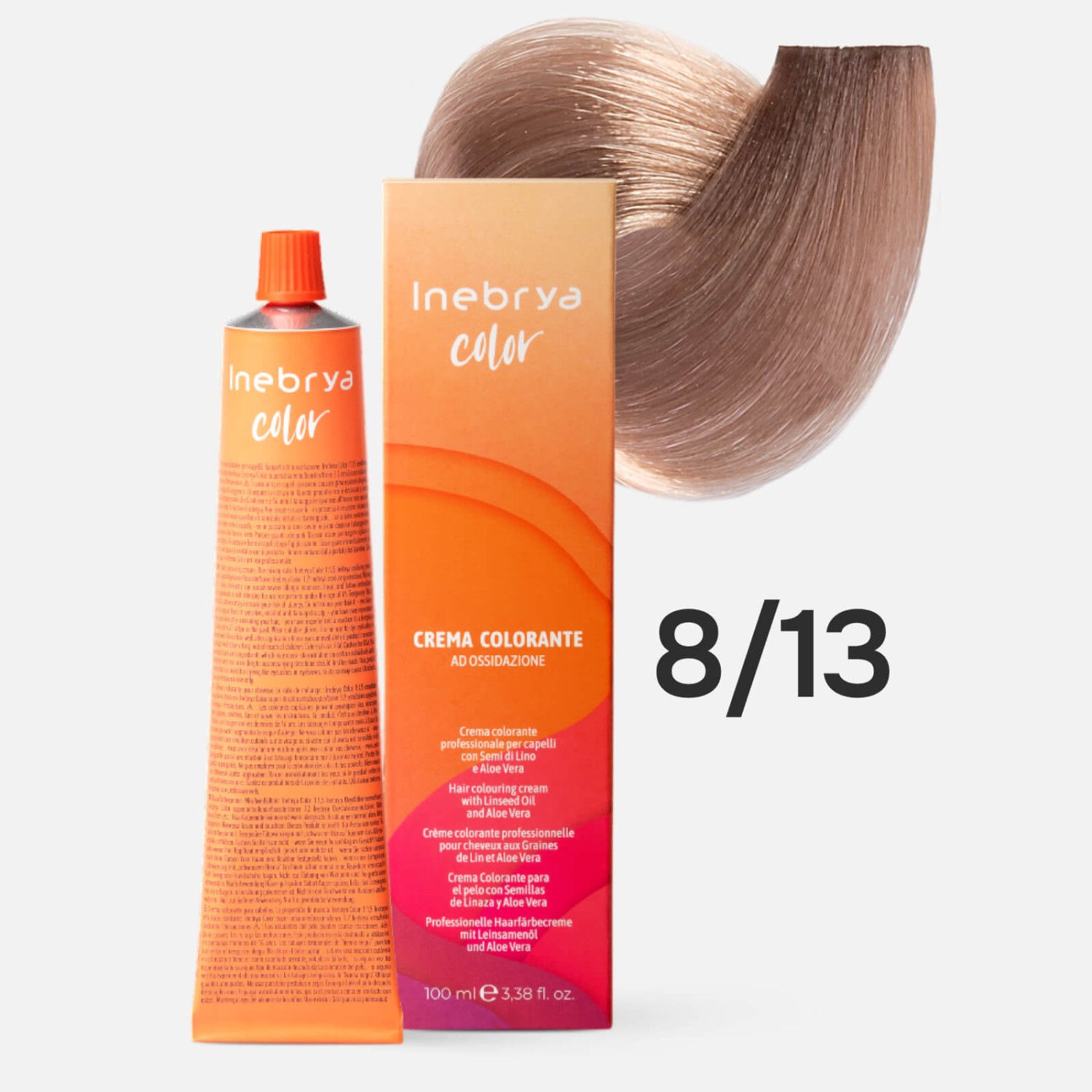 inebrya color 8/13 Профессиональная крем краска для волос Светлый русый Пепельно золотистый 100 мл INEBRYA Color 8/13 Профессиональная крем-краска для волос Светлый русый Пепельно-золотистый 100 мл — изображение 1