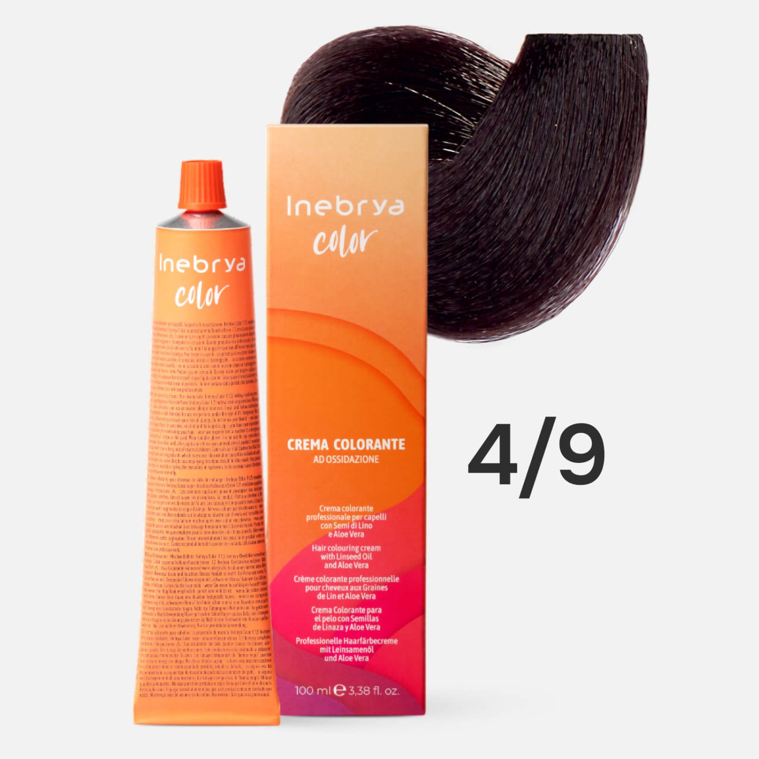inebrya color 4/9 Профессиональная крем краска для волос Каштановый шоколадный 100 мл INEBRYA Color 4/9 Профессиональная крем-краска для волос Каштановый шоколадный 100 мл — изображение 1