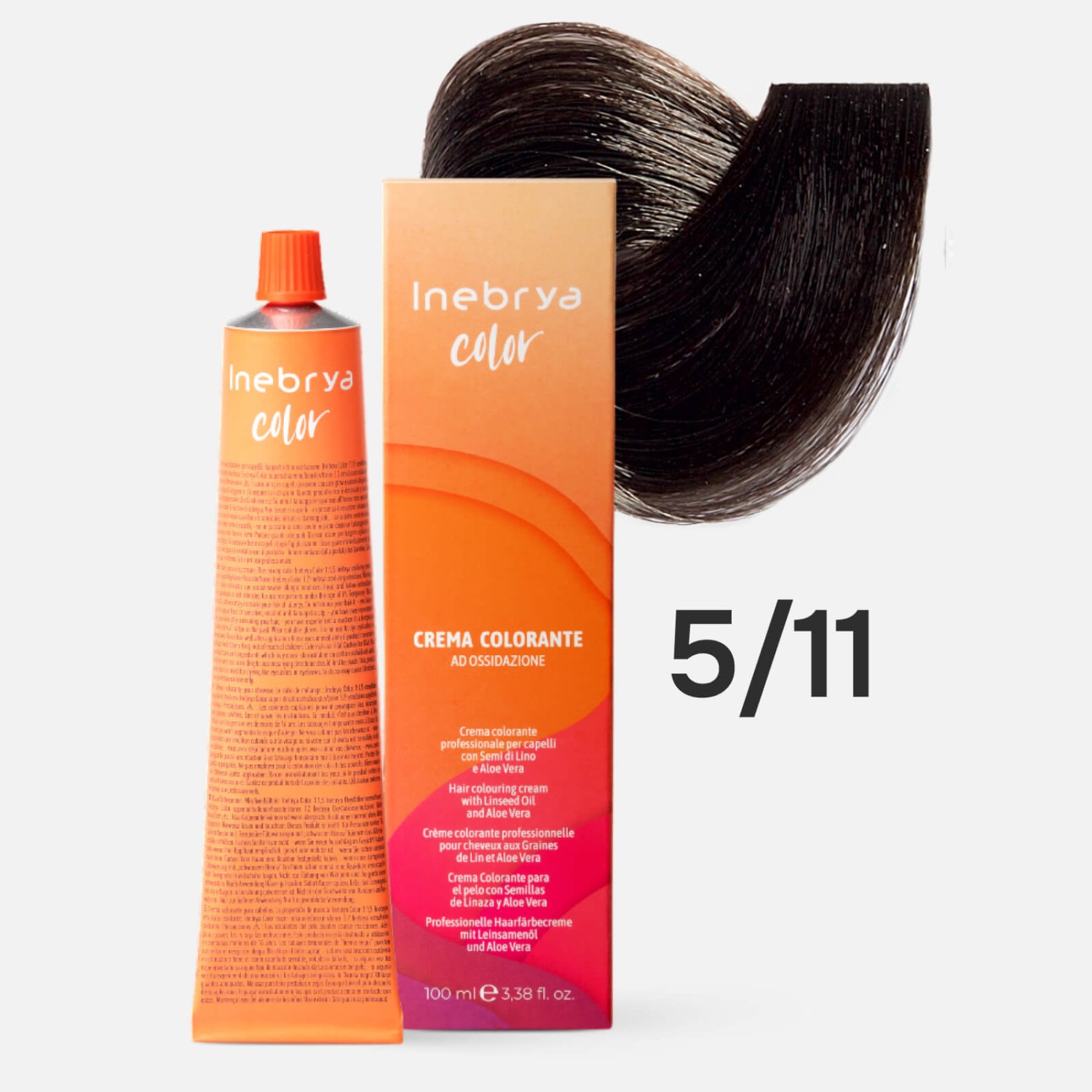 inebrya color 5/11 Профессиональная крем краска для волос Светлый каштановый пепельн интенс 100 мл INEBRYA Color 5/11 Профессиональная крем-краска для волос Светлый каштановый пепельн интенс 100 мл — изображение 1
