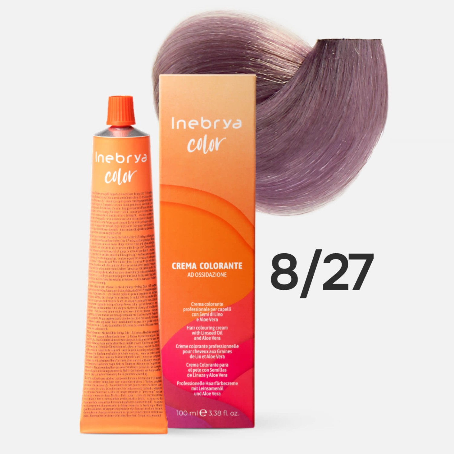 inebrya color 8/27 Профессиональная крем краска для волос Светлый русый Пудра 100 мл INEBRYA Color 8/27 Профессиональная крем-краска для волос Светлый русый Пудра 100 мл — изображение 1