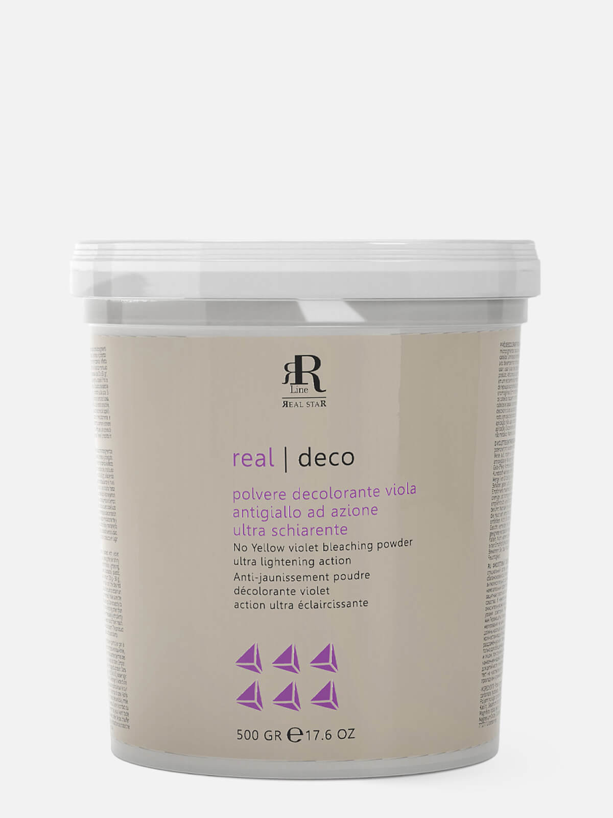 rr line real star Порошок фиолетовый обесцвечивающий до 9 тонов no yellow violet bleaching powder ultra lightening action 500гр RR LINE REAL STAR Порошок фиолетовый обесцвечивающий до 9 тонов NO YELLOW VIOLET BLEACHING POWDER ULTRA LIGHTENING ACTION 500гр — изображение 1
