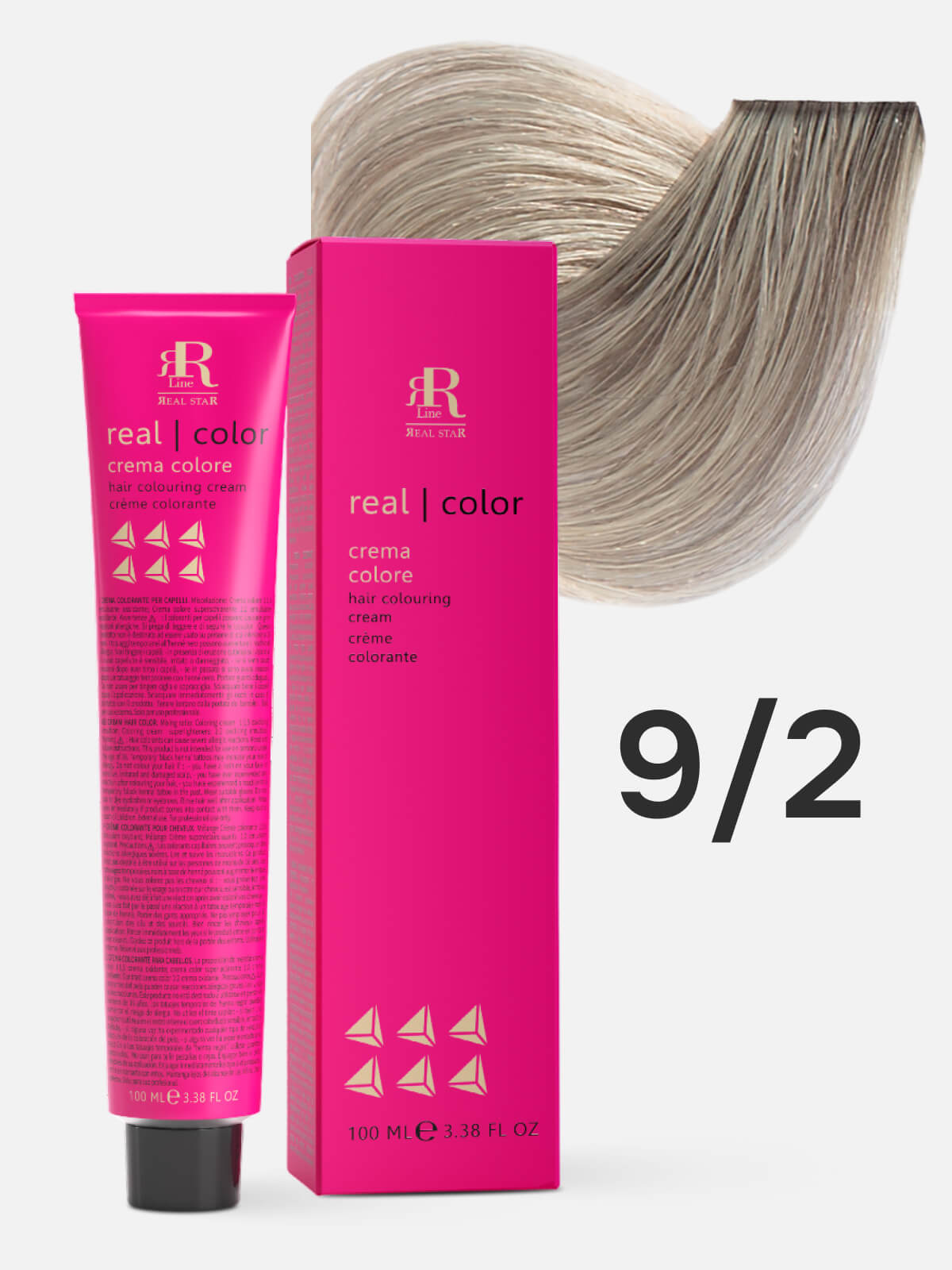 rr line real star Крем краска для окрашивания волос real color professional hair colouring cream 9.2 очень светлый блондин перламутровый 100мл RR LINE REAL STAR Крем-краска для окрашивания волос REAL COLOR PROFESSIONAL HAIR COLOURING CREAM 9.2 очень светлый блондин перламутровый 100мл — изображение 1