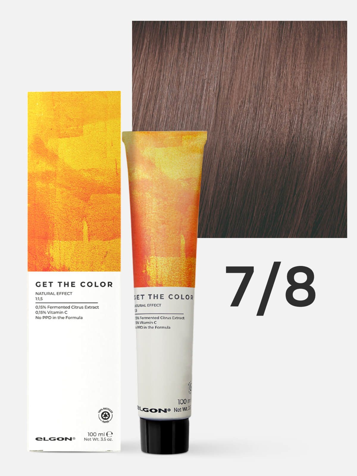 elgon get the color Крем краситель для стойкого окрашивания волос 7.8 блонд коричневый 100мл ELGON GET THE COLOR Крем-краситель для стойкого окрашивания волос 7.8 блонд коричневый 100мл — изображение 1