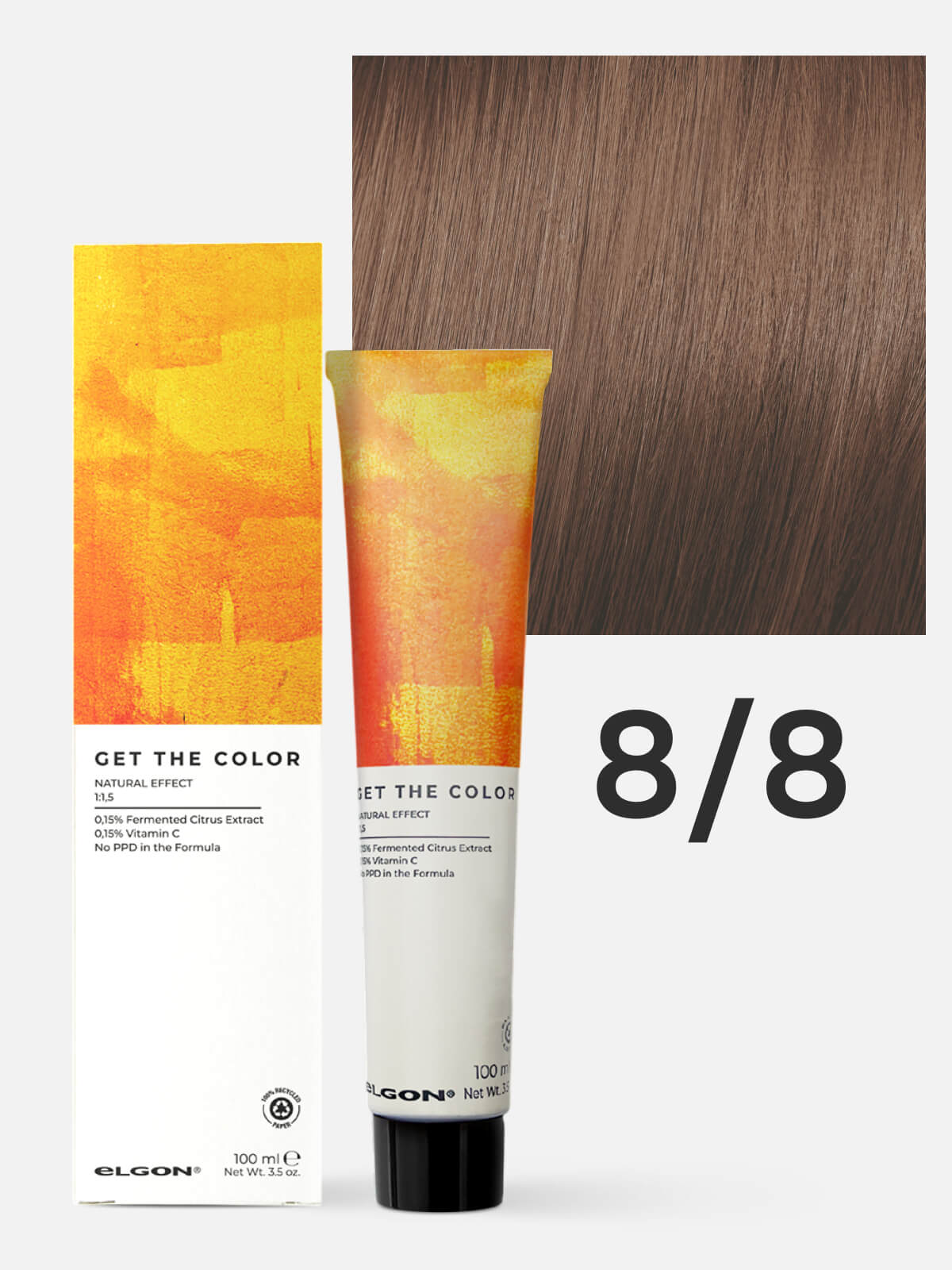 elgon get the color Крем краситель для стойкого окрашивания волос 8.8 светлый блонд коричневый 100мл ELGON GET THE COLOR Крем-краситель для стойкого окрашивания волос 8.8 светлый блонд коричневый 100мл — изображение 1