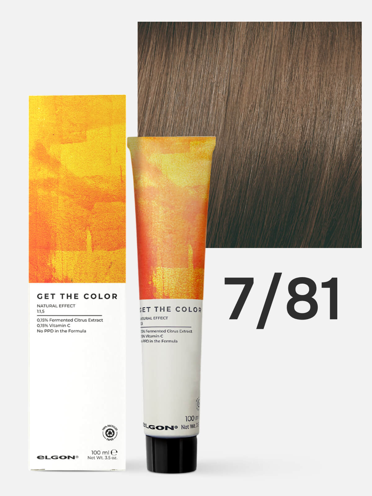 elgon get the color Крем краситель для стойкого окрашивания волос 7.81 блонд коричнево пепельный 100мл ELGON GET THE COLOR Крем-краситель для стойкого окрашивания волос 7.81 блонд коричнево-пепельный 100мл — изображение 1