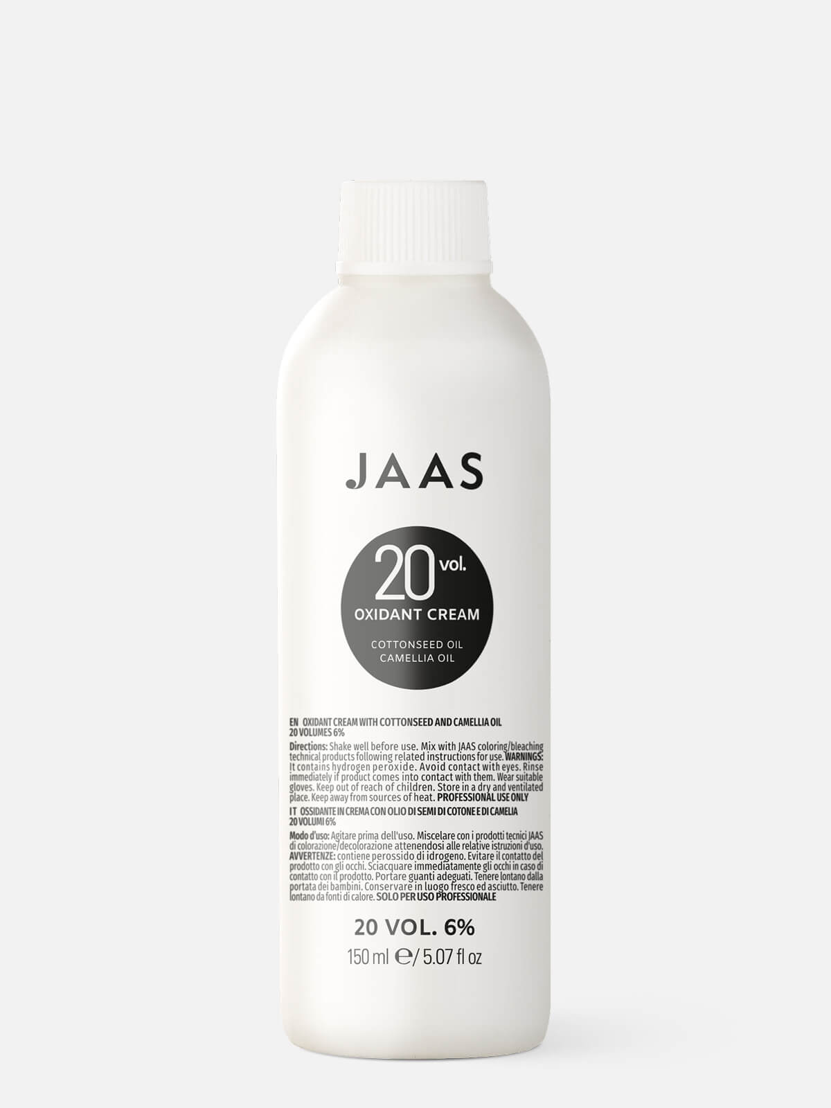 jaas Крем окисляющий для краски с маслом семян хлопка и камелии 6% oxidant cream 20 vol. 150мл JAAS Крем окисляющий для краски с маслом семян хлопка и камелии 6% OXIDANT CREAM 20 Vol. 150мл — изображение 1
