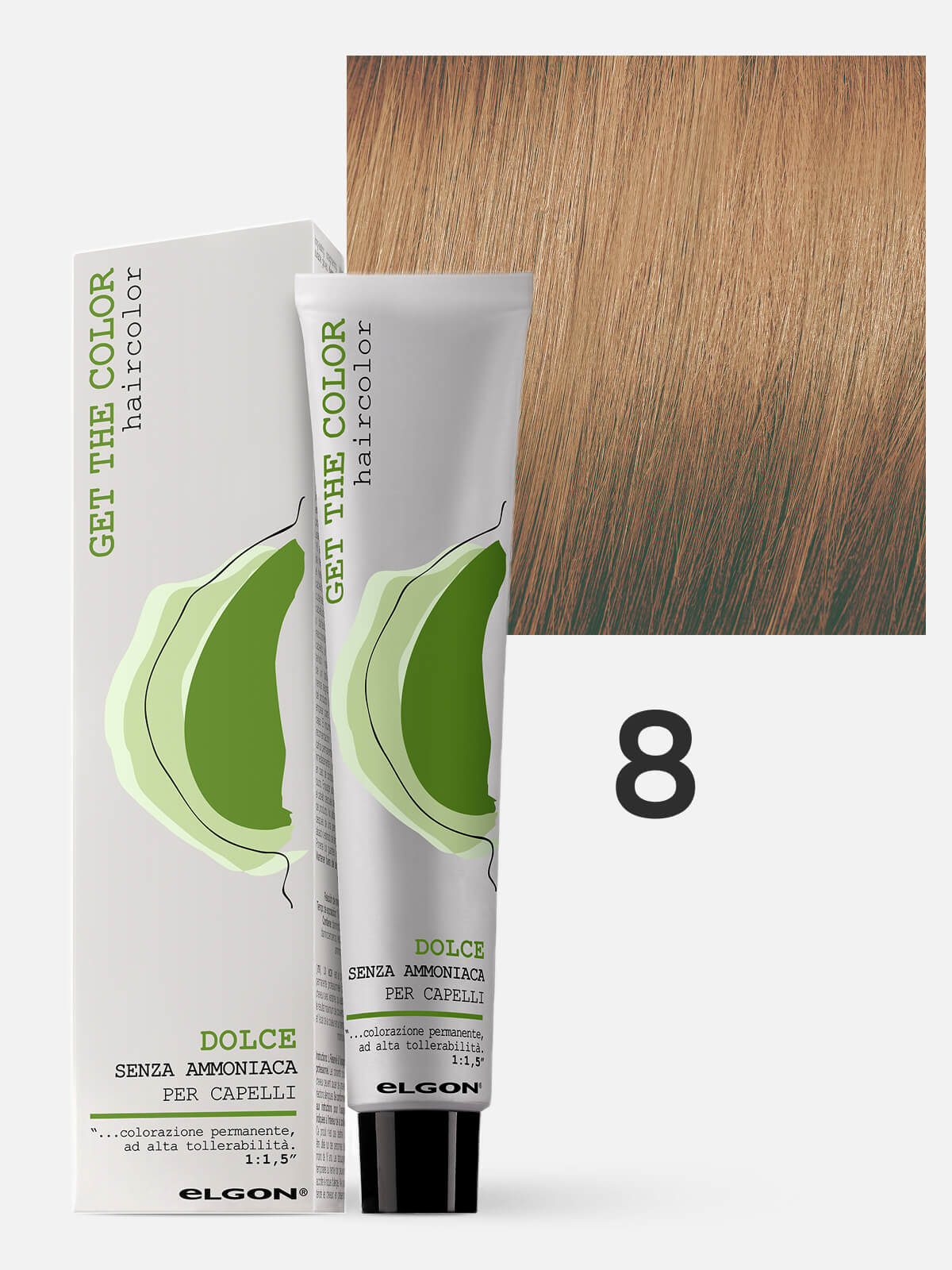 elgon get the color dolce Краска для волос без аммиака 8 светло русый 100мл ELGON GET THE COLOR DOLCE Краска для волос без аммиака 8 светло-русый 100мл — изображение 1