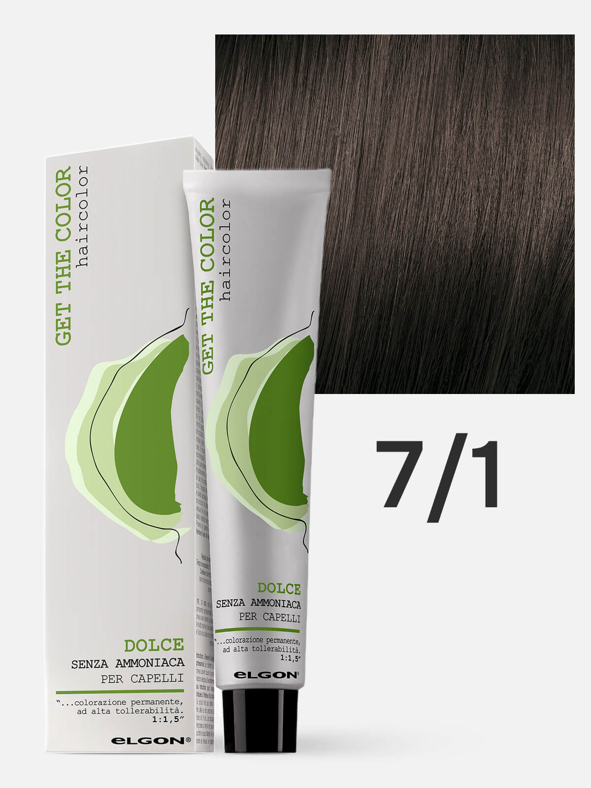 elgon get the color dolce Краска для волос без аммиака 7.1 ледовый пепельно русый 100мл ELGON GET THE COLOR DOLCE Краска для волос без аммиака 7.1 ледовый пепельно-русый 100мл — изображение 1