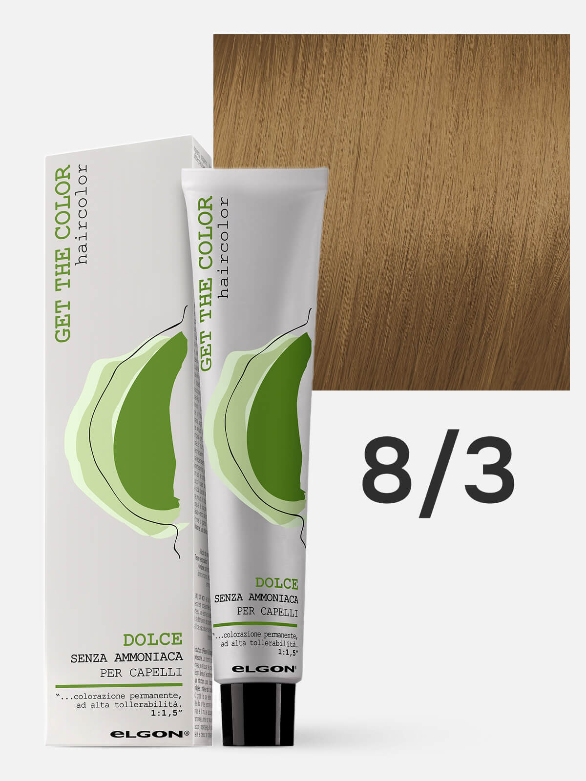 elgon get the color dolce Краска для волос без аммиака 8.3 пш золот св рус biondo chiaro dorato grano100мл ELGON GET THE COLOR DOLCE Краска для волос без аммиака 8.3 пш золот св-рус Biondo Chiaro Dorato Grano100мл — изображение 1