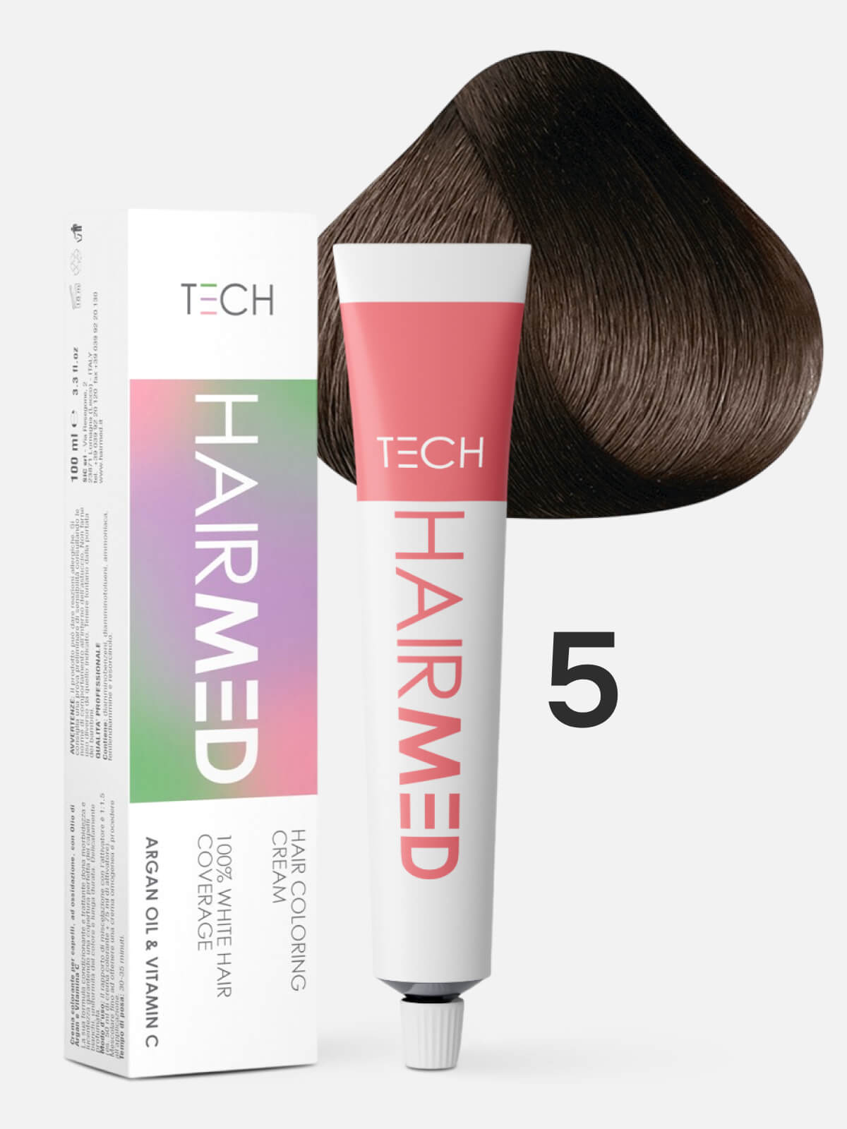 hairmed tech hair coloring cream 5 Перманентная крем краска для волос светлый каштан натуральный 100 мл HAIRMED Tech Hair Coloring Cream 5 Перманентная крем-краска для волос светлый каштан натуральный 100 мл — изображение 1