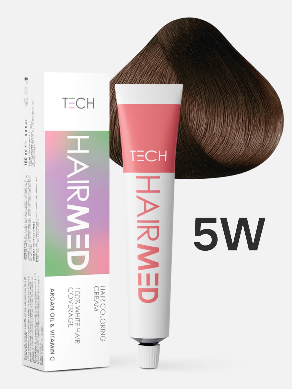 hairmed tech hair coloring cream 5w Перманентная крем краска для волос светлый каштан натуральный теплый 100 мл HAIRMED Tech Hair Coloring Cream 5W Перманентная крем-краска для волос светлый каштан натуральный теплый 100 мл — изображение 1