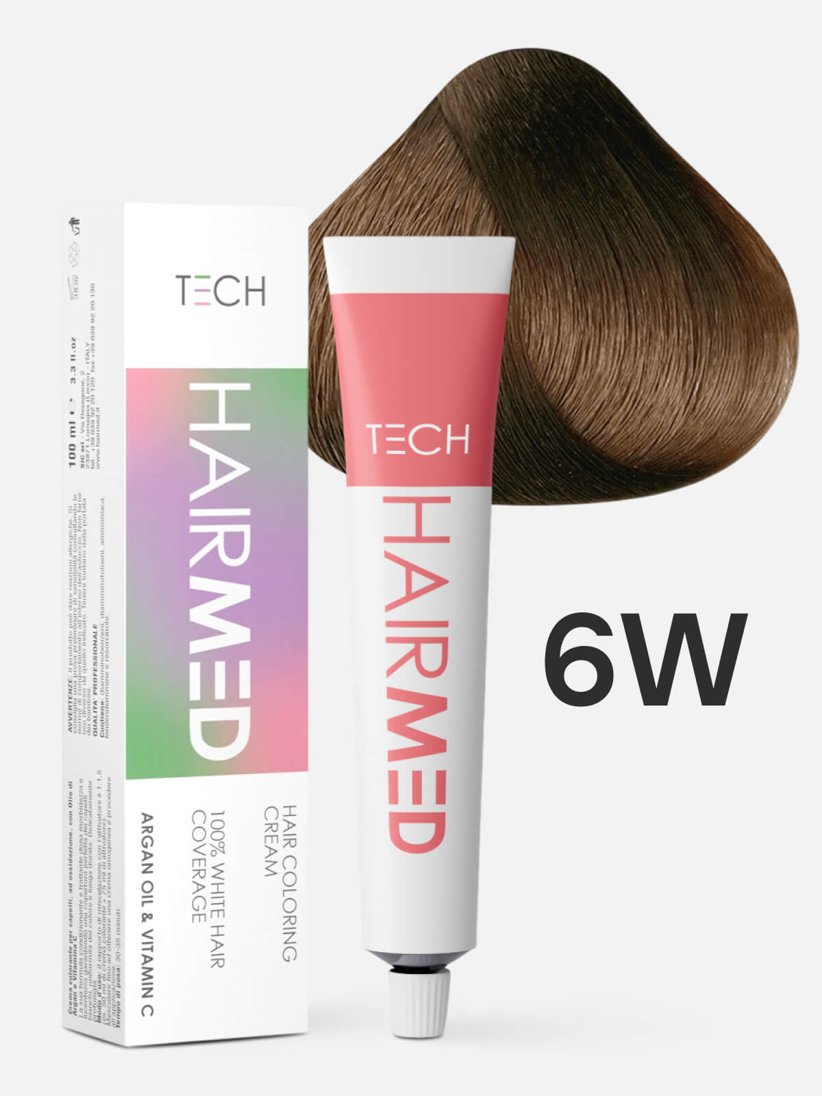 hairmed tech hair coloring cream 6w Перманентная крем краска для волос темный русый натуральный теплый 100 мл HAIRMED Tech Hair Coloring Cream 6W Перманентная крем-краска для волос темный русый натуральный теплый 100 мл — изображение 1