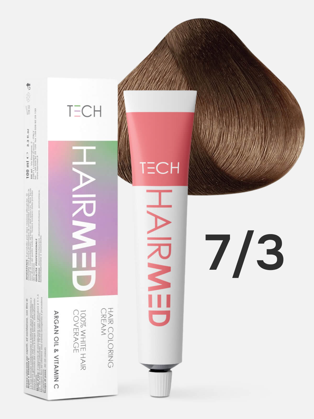 hairmed tech hair coloring cream 7.3 Перманентная крем краска для волос русый золотистый 100 мл HAIRMED Tech Hair Coloring Cream 7.3 Перманентная крем-краска для волос русый золотистый 100 мл — изображение 1