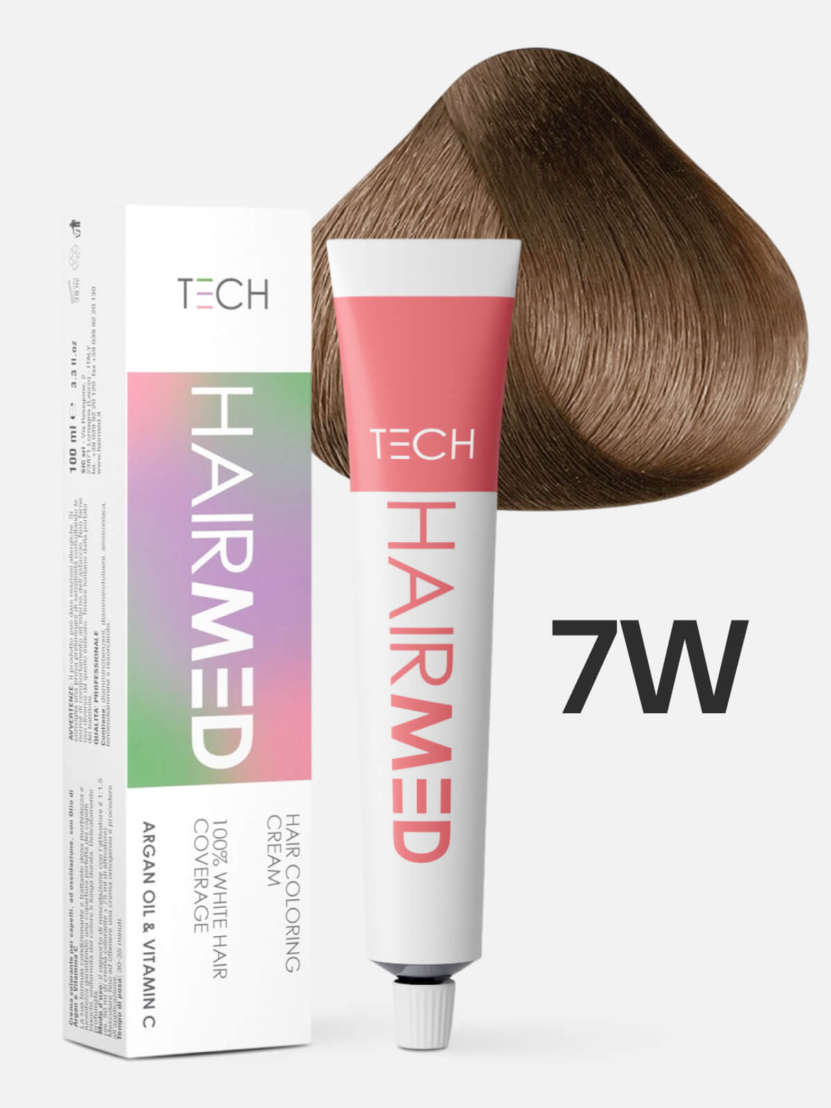 hairmed tech hair coloring cream 7w Перманентная крем краска для волос русый натуральный теплый 100 мл HAIRMED Tech Hair Coloring Cream 7W Перманентная крем-краска для волос русый натуральный теплый 100 мл — изображение 1