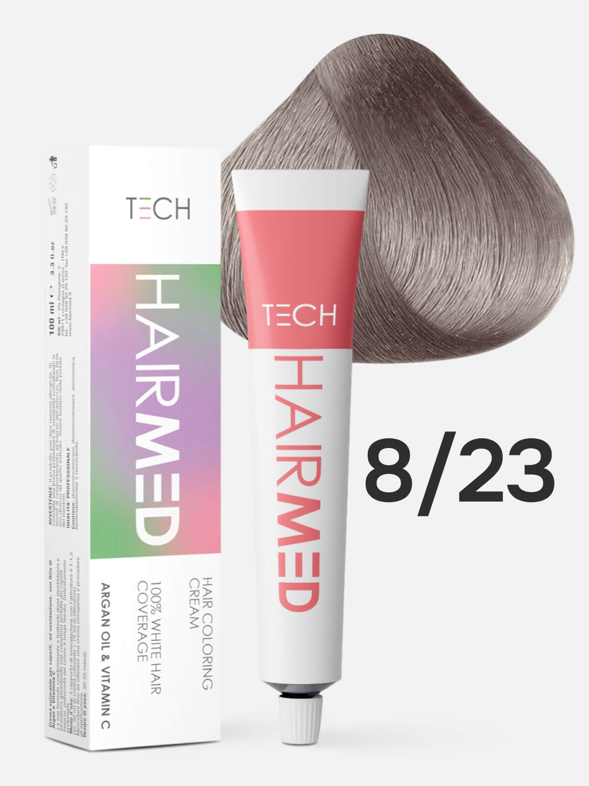 hairmed tech hair coloring cream 8.23 Перманентная крем краска для волос светлый русый фиолетово золотистый коричневый 100 мл HAIRMED Tech Hair Coloring Cream 8.23 Перманентная крем-краска для волос светлый русый фиолетово-золотистый коричневый 100 мл — изображение 1