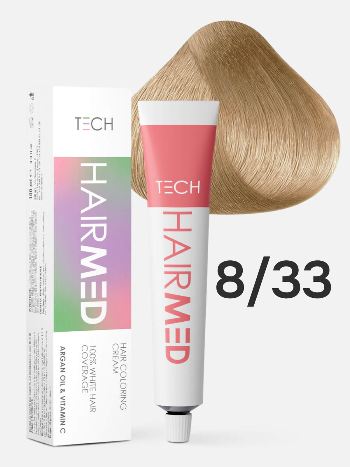 hairmed tech hair coloring cream 8.33 Перманентная крем краска для волос светлый русый золотистый интенсивный 100 мл HAIRMED Tech Hair Coloring Cream 8.33 Перманентная крем-краска для волос светлый русый золотистый интенсивный 100 мл — изображение 1
